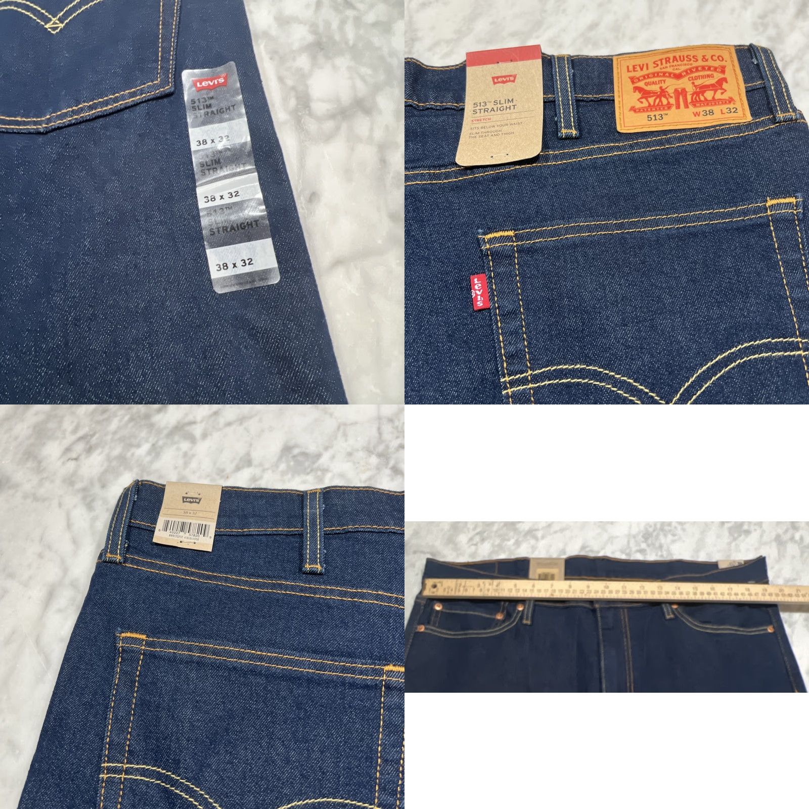 Levi's Levi’s 513 Slim Straight Jeans Men’s 38x32 Dark Blue Cotton NWT Denim 5-Pocket City Retro Classic Logo Size US 38 / EU 54 - 8 Thumbnail