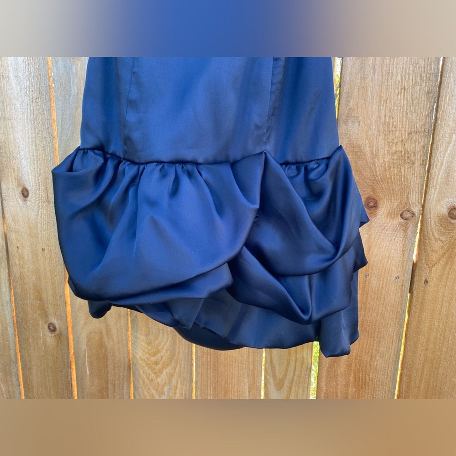 Vintage VTG y2k strapless navy blue satin dress purple mini bubble Size S / US 4 / IT 40 - 6 Thumbnail