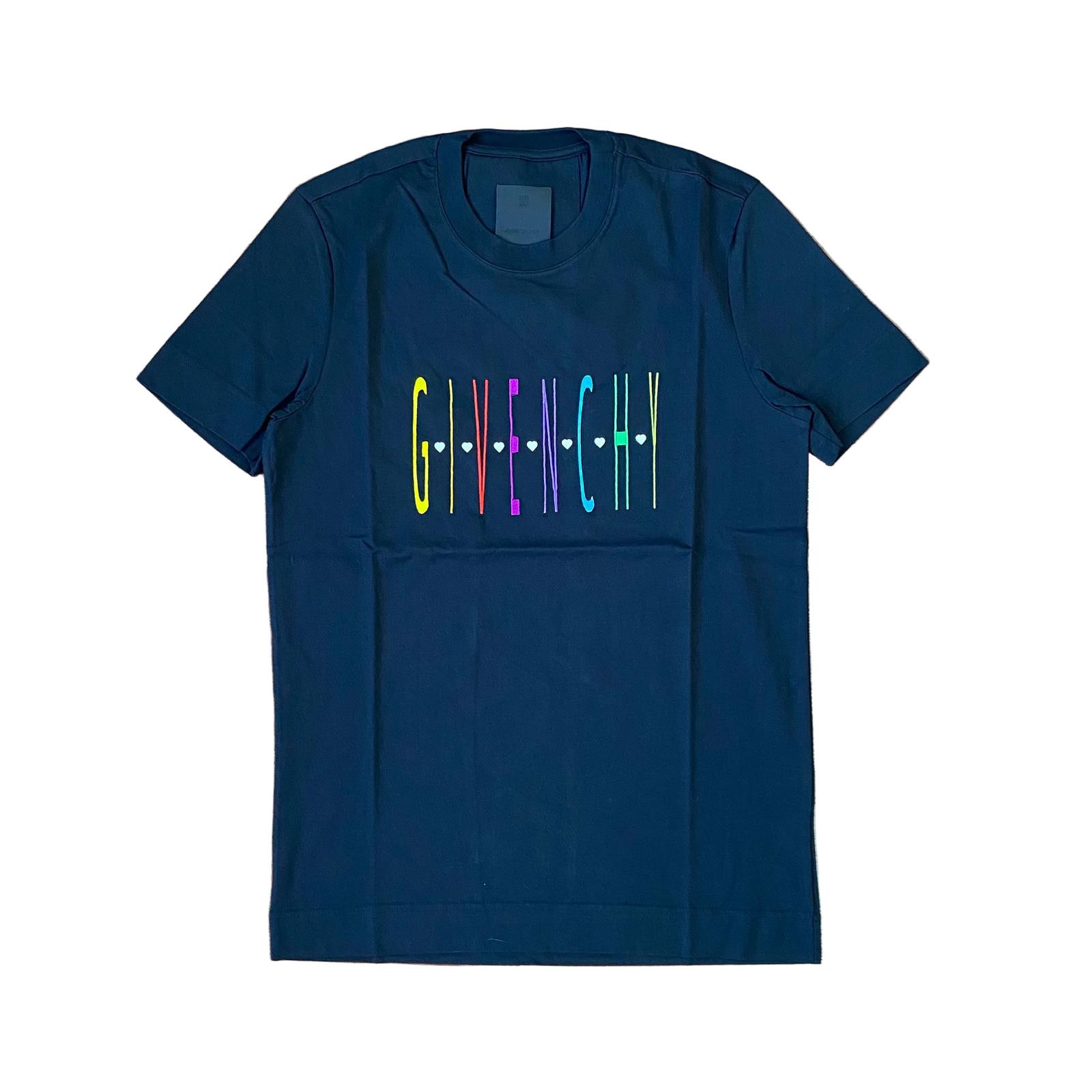 Givenchy x Disney Black Embroidered Rainbow Heart Logo T-Shirt Size XS / US 0-2 / IT 36-38 - 1 Thumbnail