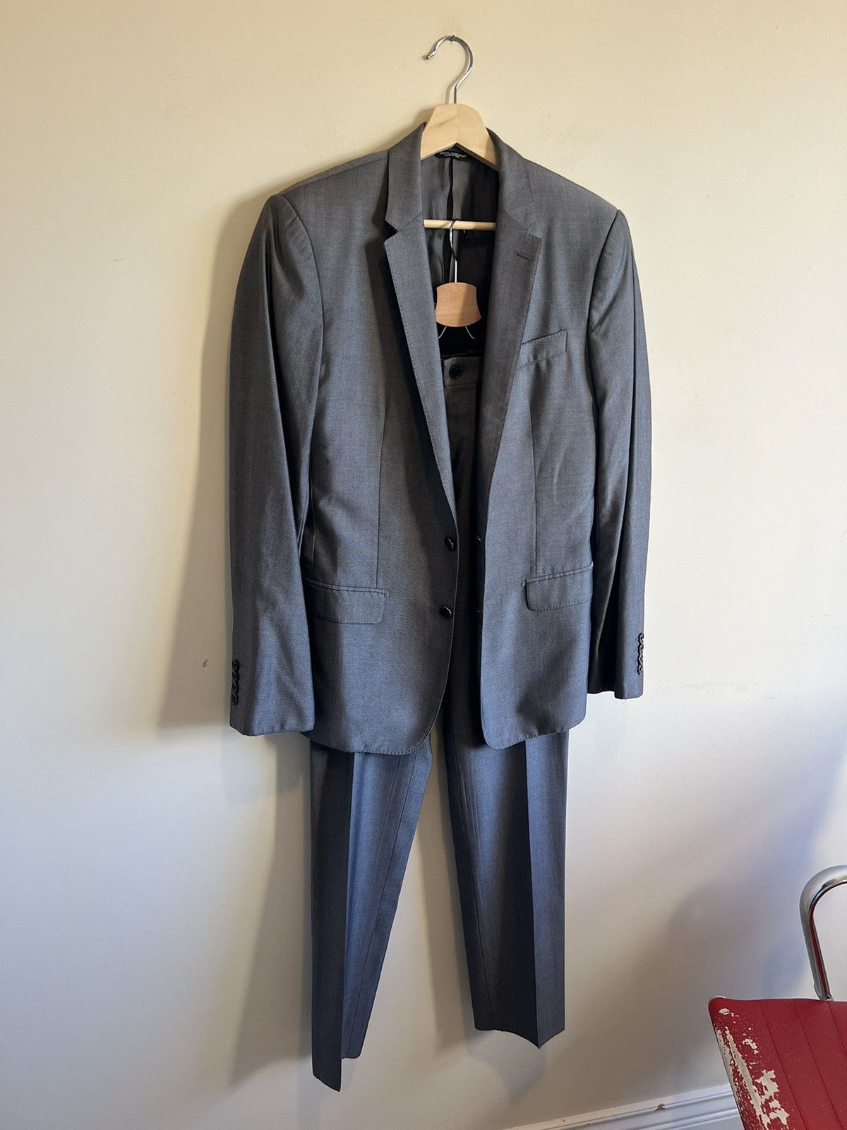 Dolce & Gabbana Martini Suit 48 Mens Grey Silver