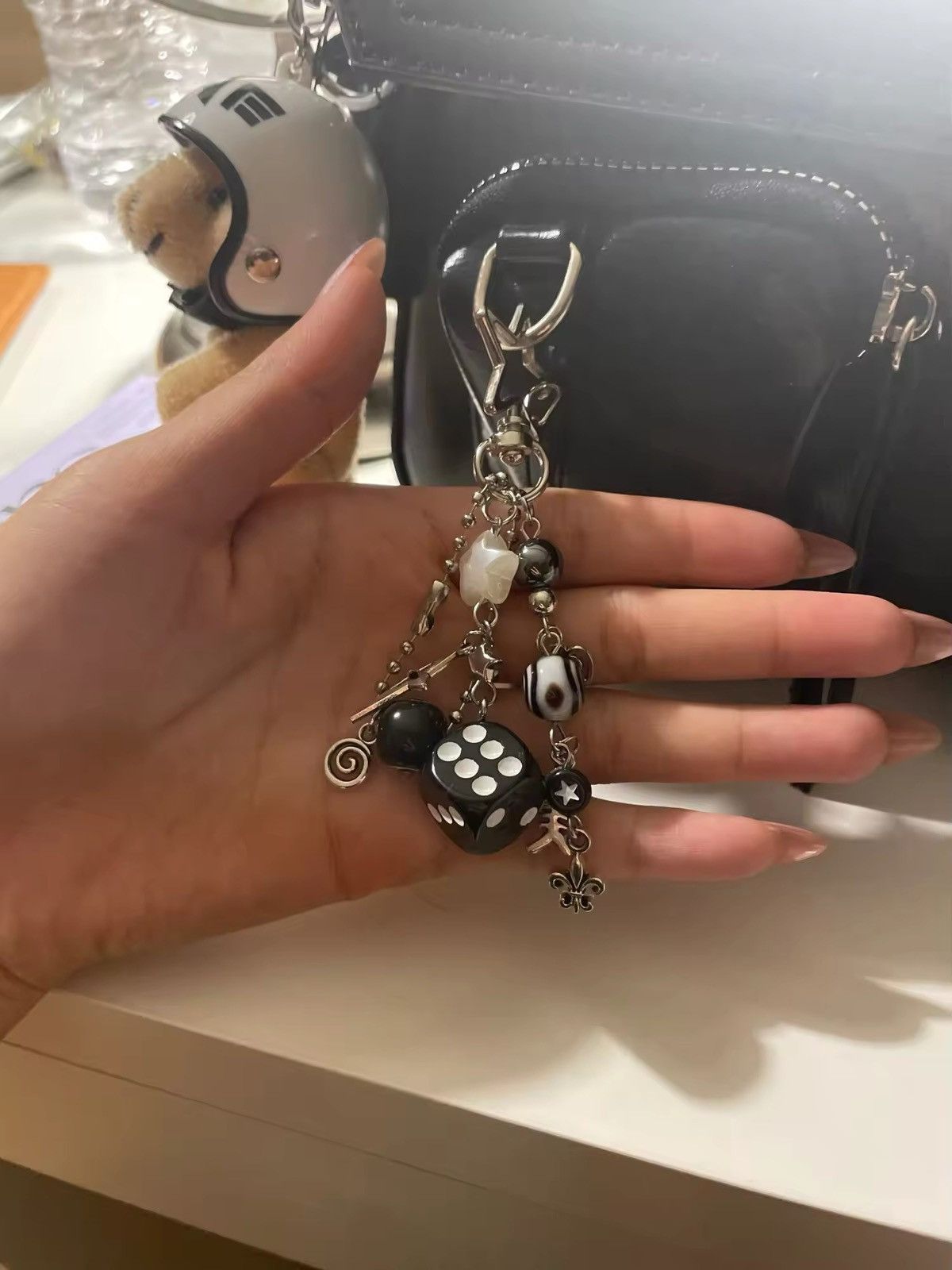 Vintage Handmade cluttered black dice mixed rockstar keychains Size ONE SIZE - 4 Thumbnail