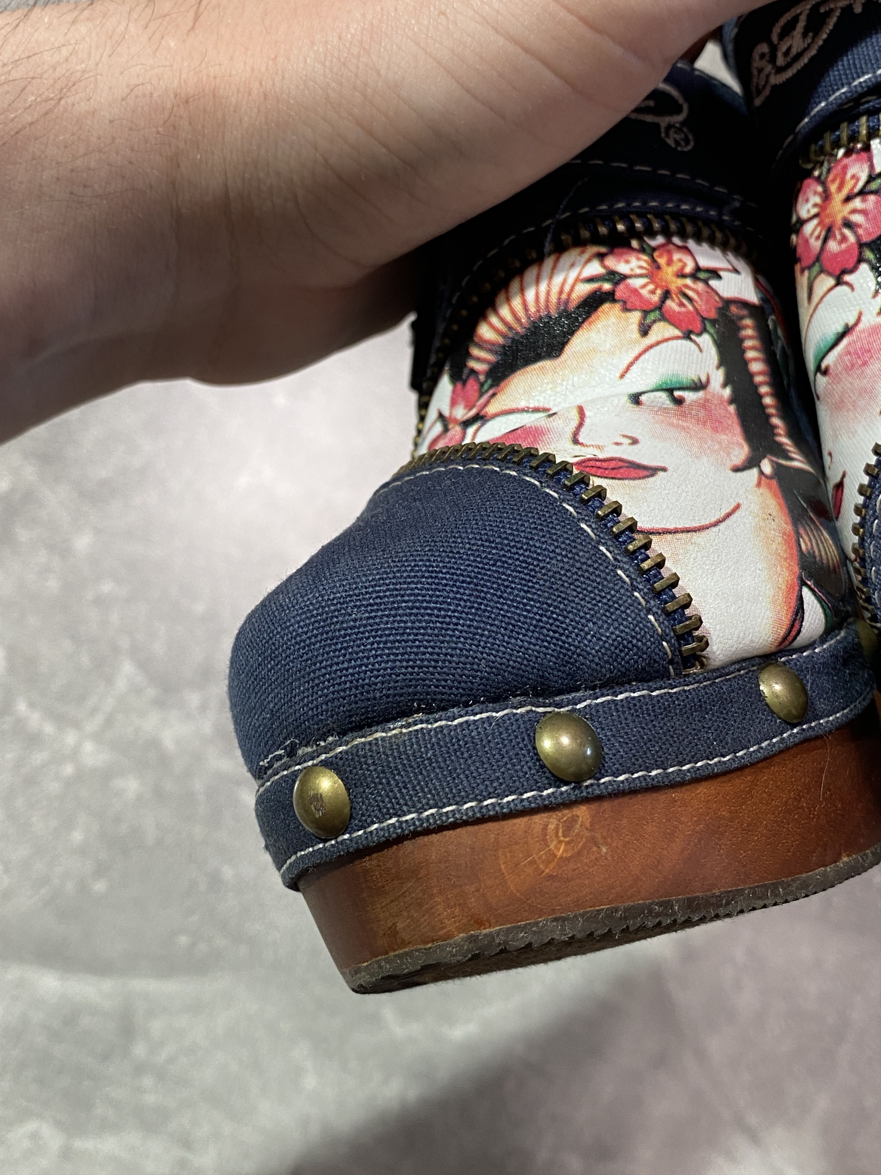 Ed Hardy Vintage Y2K Ed Hardy Clogs Heel Shoes Japan Girls Logo Size US 7 / IT 37 - 12 Thumbnail