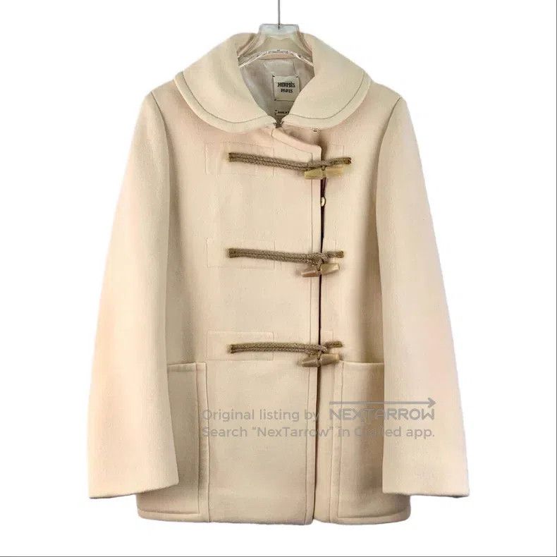 Hermes Hermes Beige wool collar toggle long-sleeved coat Size XS / US 0-2 / IT 36-38 - 1 Thumbnail