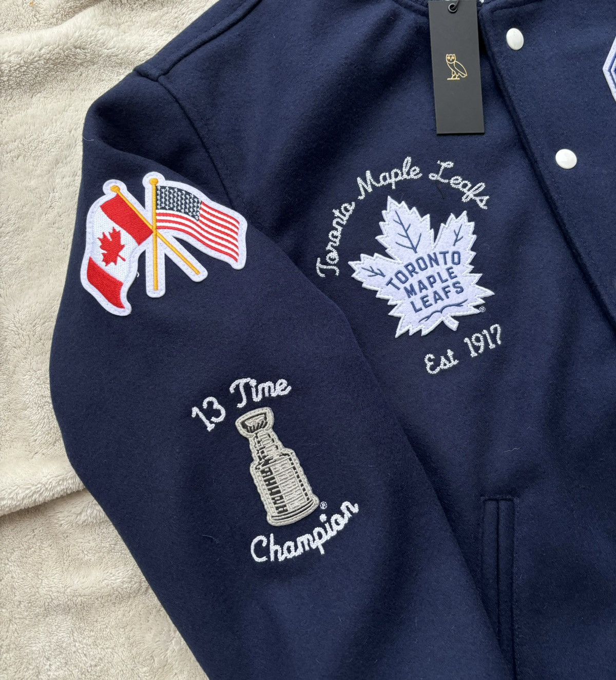 NHL × October's Very Own OVO x Toronto Maple Leafs Varsity Jacket Size US M / EU 48-50 / 2 - 4 Thumbnail