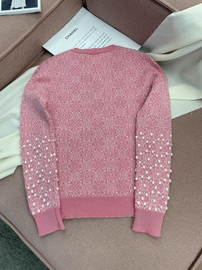 Chanel Chanel Pink Gemstone Buckle Small Money Cashmere Sweater Size XXS / US 00 / IT 34 - 4 Thumbnail