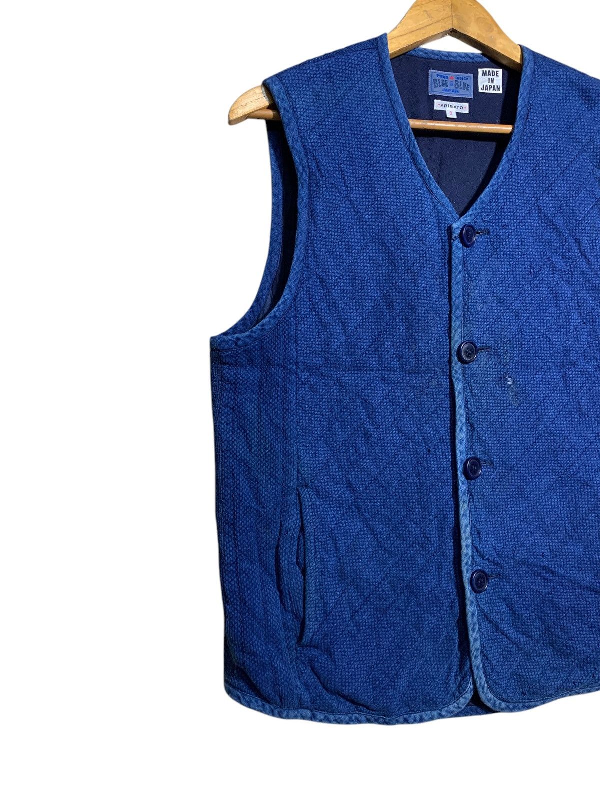Blue Blue Japan 🔥BLUE/BLUE JAPAN SHASHIKO BORO INDIGO VEST Size US M / EU 48-50 / 2 - 2 Thumbnail
