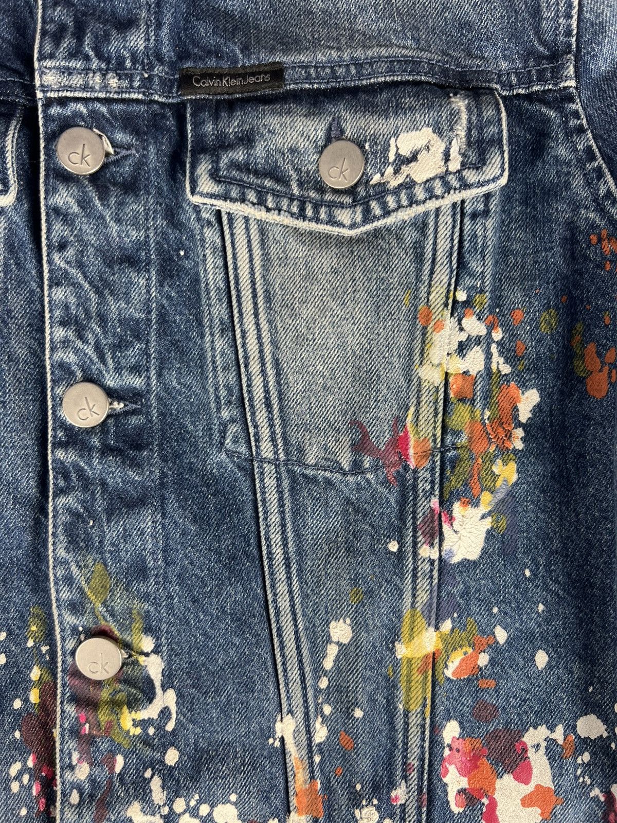 Calvin Klein Calvin Klein Paint Splatter Denim Jacket (Size L) – Unworn Size US L / EU 52-54 / 3 - 10 Thumbnail