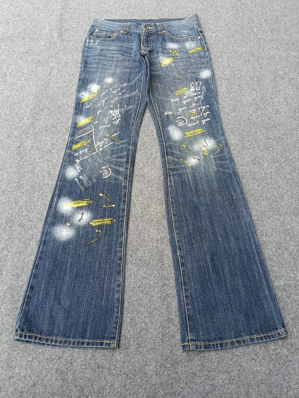 semanticdesign 🔥 Flare Semantic Design jeans with painted Graffiti.🔥 Size US 30 / EU 46 - 1 Thumbnail
