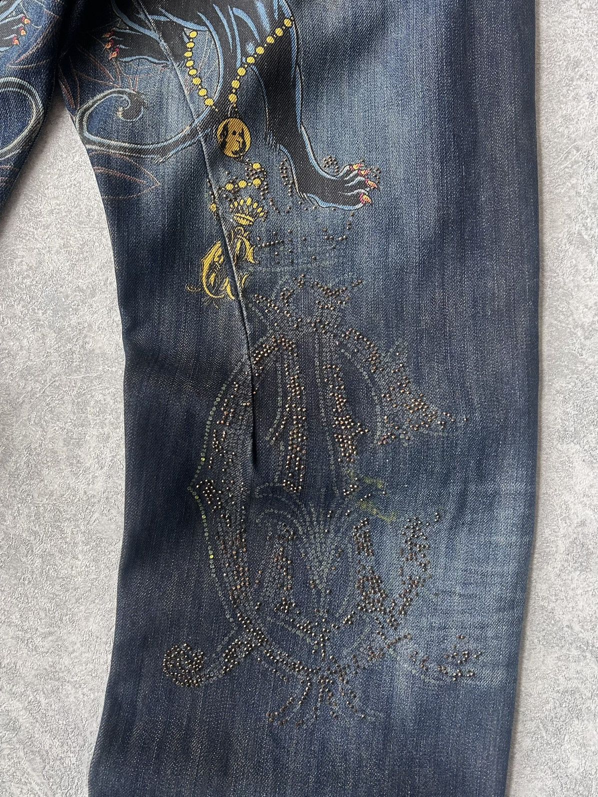 Christian Audigier RARE Y2K Christian Audigier Big Logo Denim Jeans Size US 36 / EU 52 - 16 Thumbnail