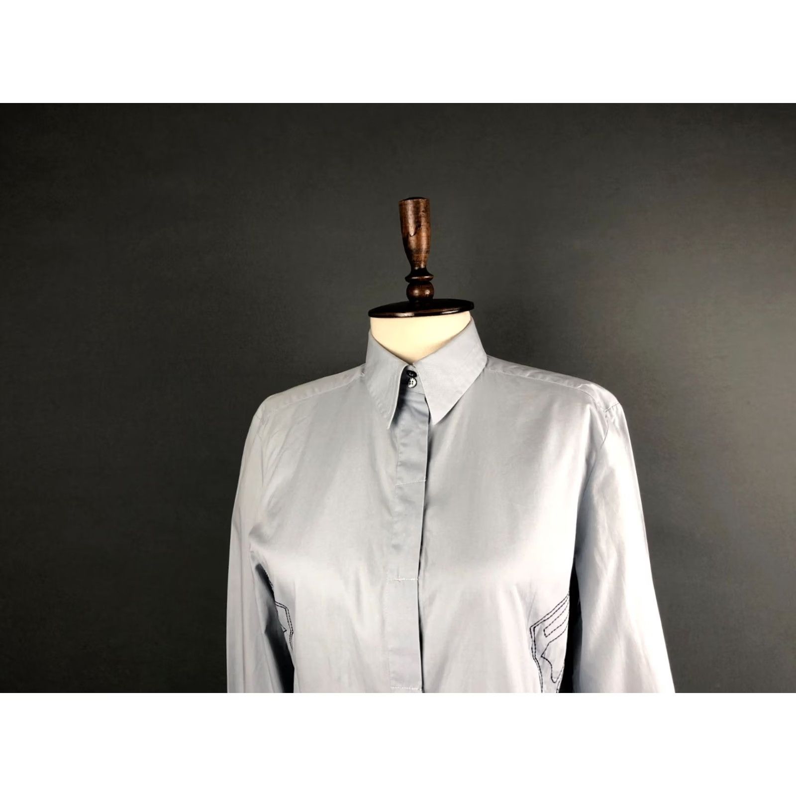Versace Versace Sport Womens Blouse Shirt Size M Blue Cotton Embroidered - US BUYER NOTE Size M / US 6-8 / IT 42-44 - 4 Thumbnail