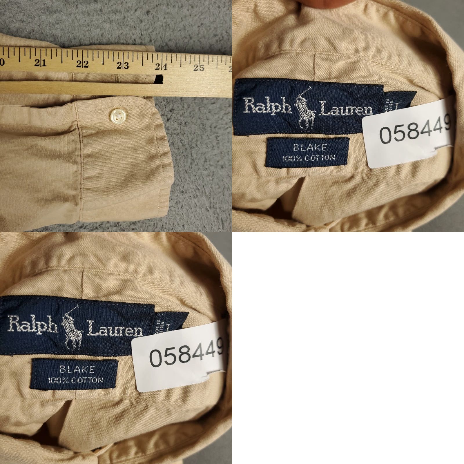 Ralph Lauren VINTAGE Ralph Lauren Shirt Men's Large Beige Casual Button-Up Long Sleeve Size US L / EU 52-54 / 3 - 8 Thumbnail
