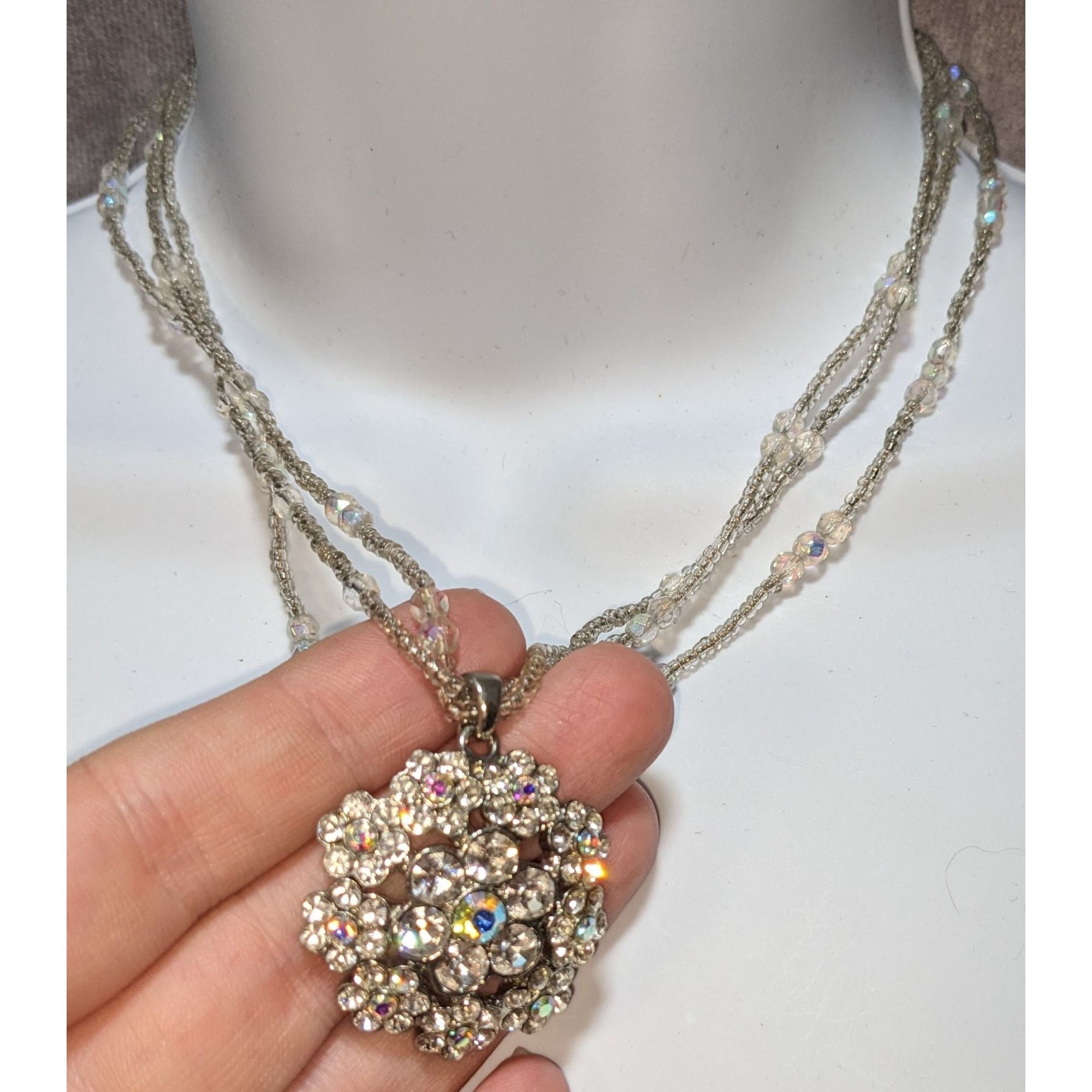 Other Vintage Fairycore Glam Crystal Beaded Necklace With Rhinesto Size ONE SIZE - 8 Thumbnail