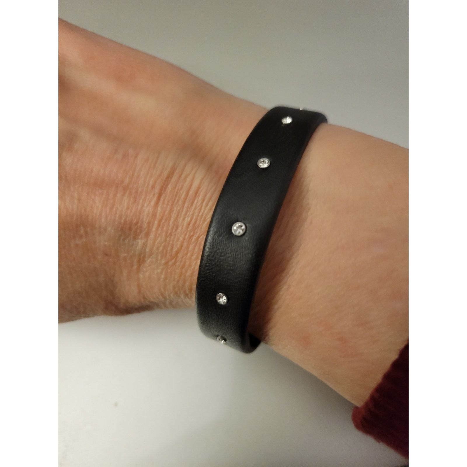 Other Leather Bracelet with Cubic Zirconia stones 6.5 " Size ONE SIZE - 3 Thumbnail