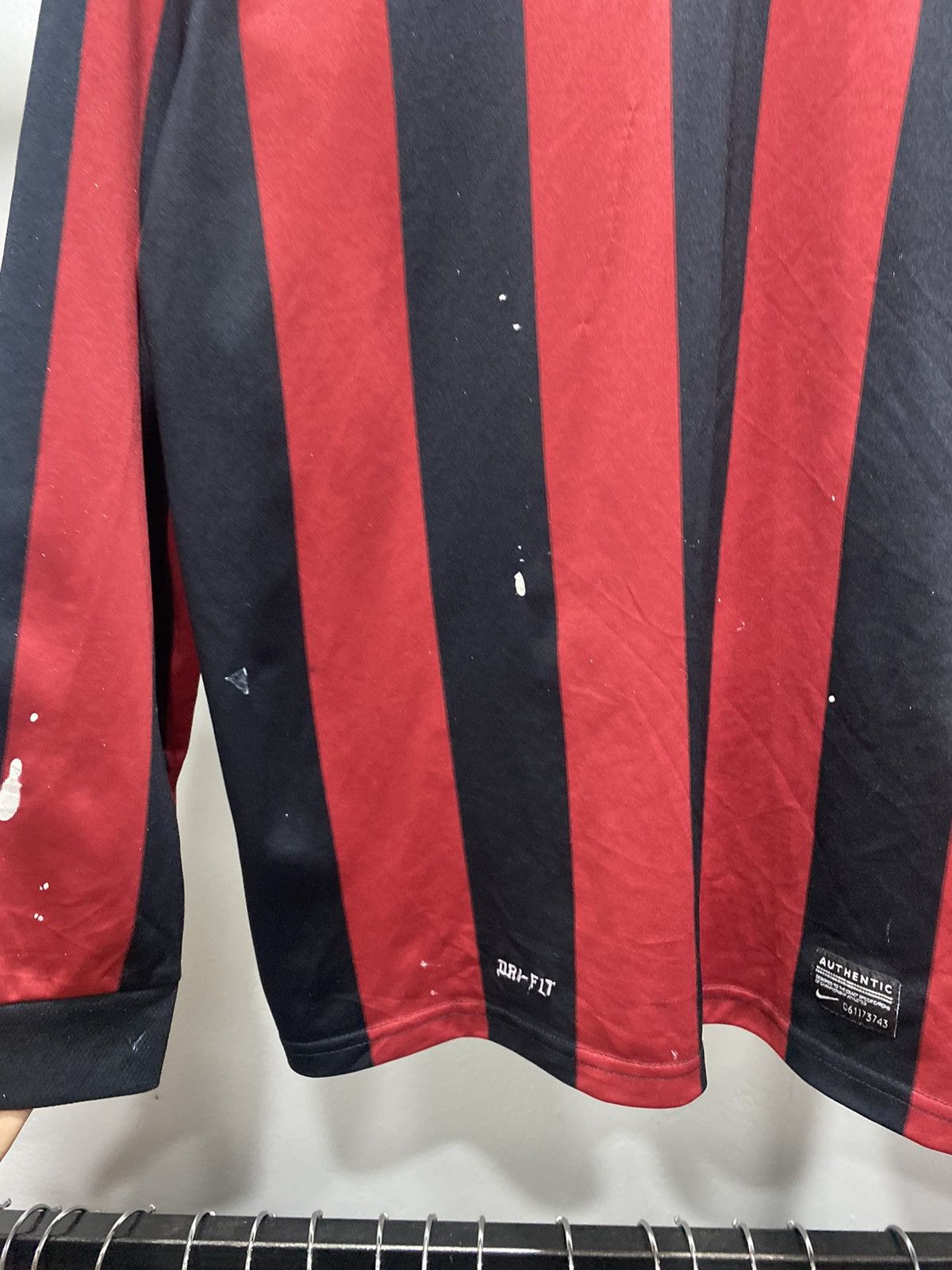 Vintage Sick☠️ Nike AC Milan Paint Bloke Core Jersey Collar Polo Size US L / EU 52-54 / 3 - 6 Thumbnail