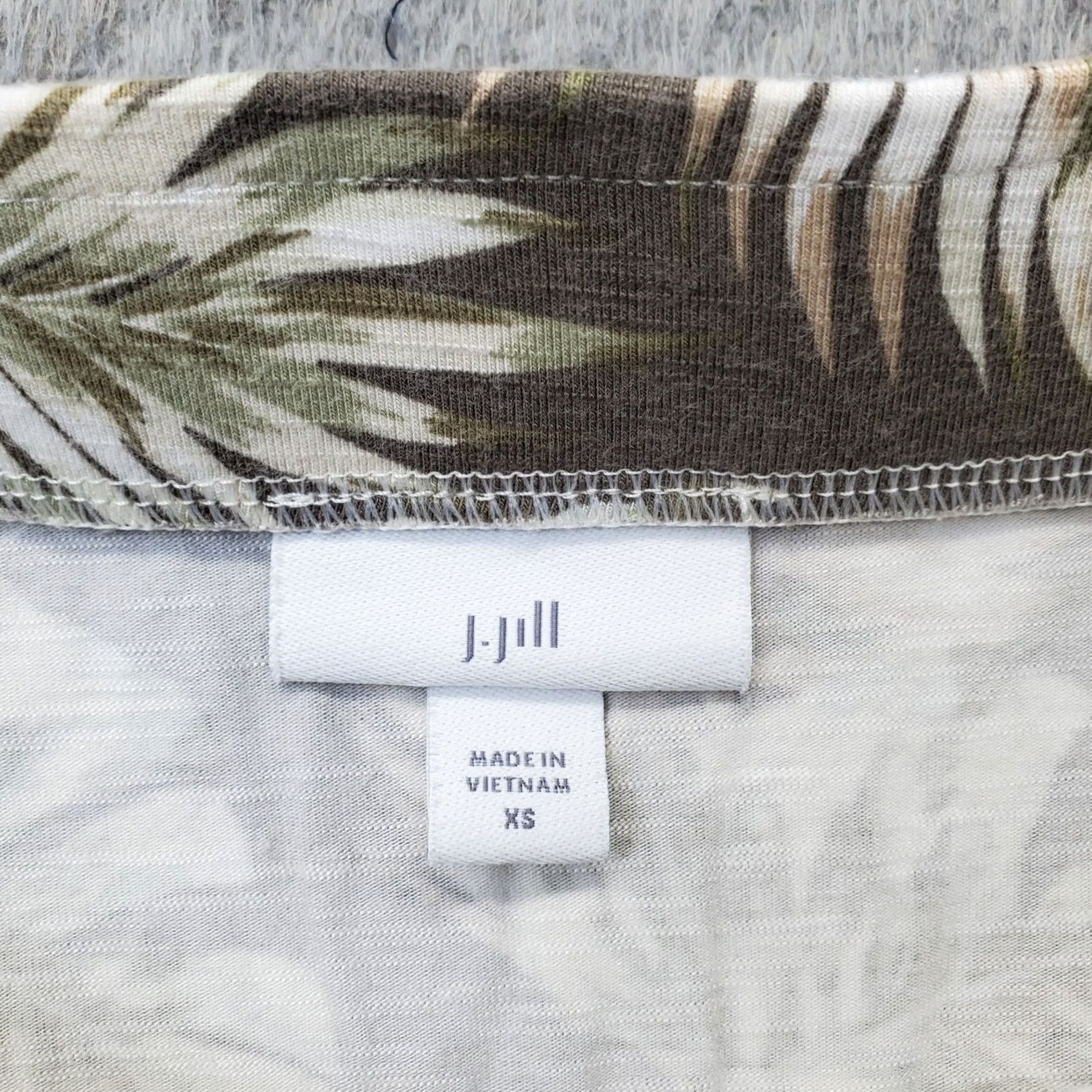 J. Jill J. Jill Skirt A-Line Midi Womens XS Palm Leaf Print Multicolor Pull-On Waist Comfort Size 26" / US 2 / IT 38 - 4 Thumbnail