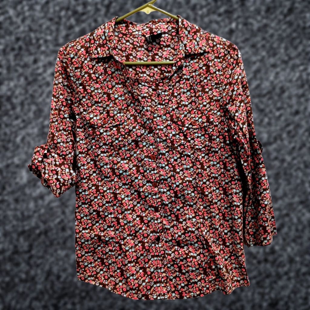 Vintage VINTAGE Passport Shirt Large Brown Y2K Ditsy Floral Cottage Button Up Womens Size L / US 10 / IT 46 - 1 Thumbnail