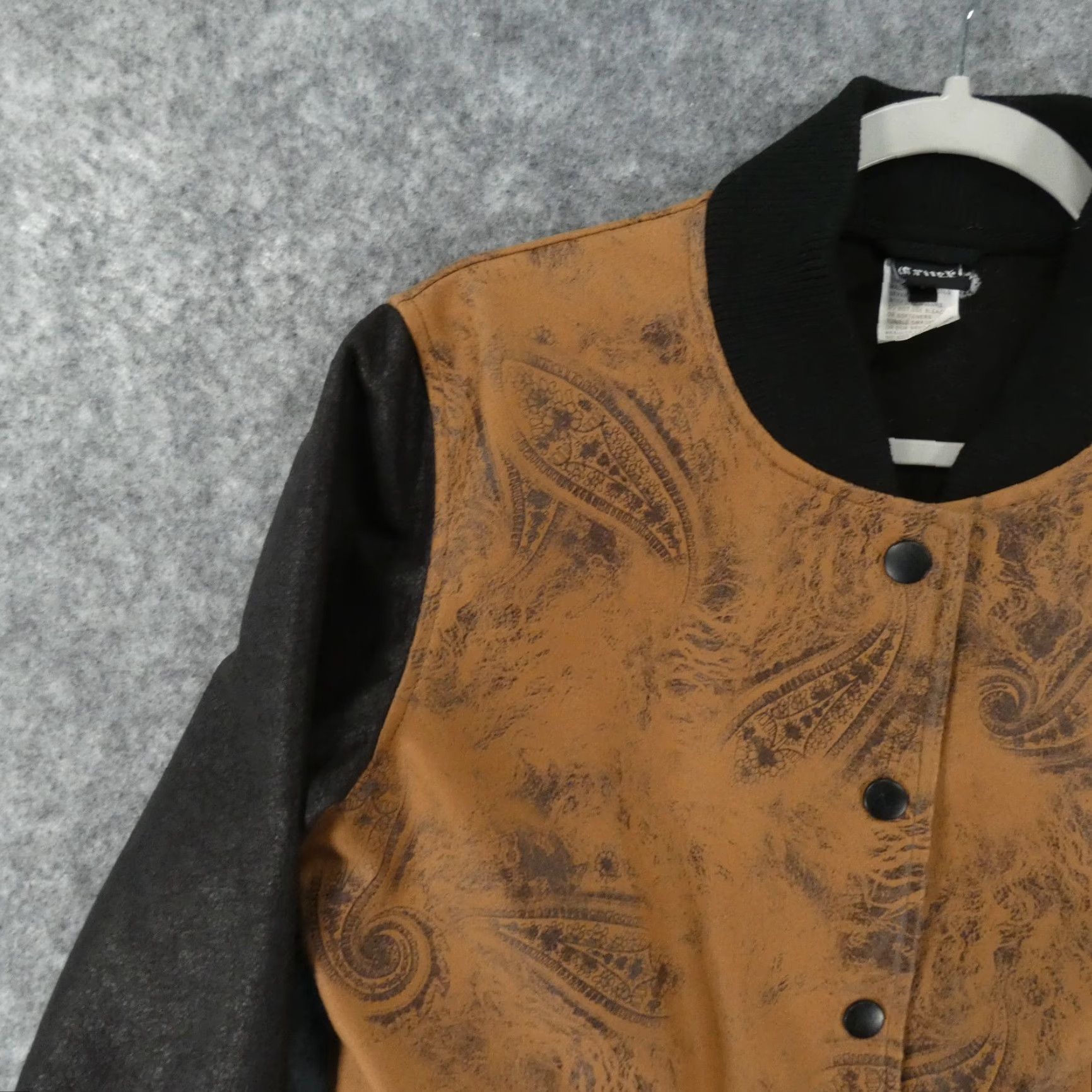 Vintage Cruel Womens Jacket Varsity Coat Brown Black Suede Snap Up M Size M / US 6-8 / IT 42-44 - 3 Thumbnail