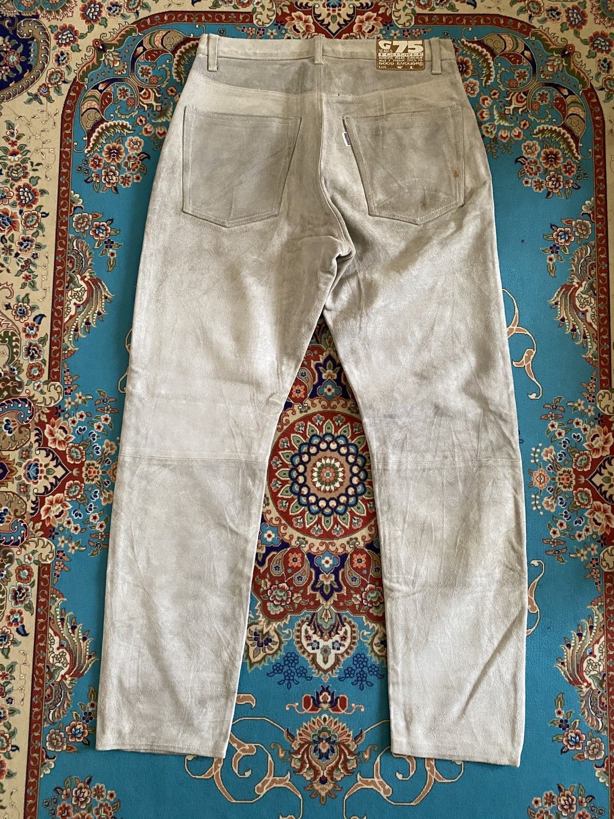 GOODENOUGH × Hiroshi Fujiwara × Japanese Brand Vintage 90s Good Enough Cowhide Suede Leather Pant Size US 30 / EU 46 - 3 Thumbnail