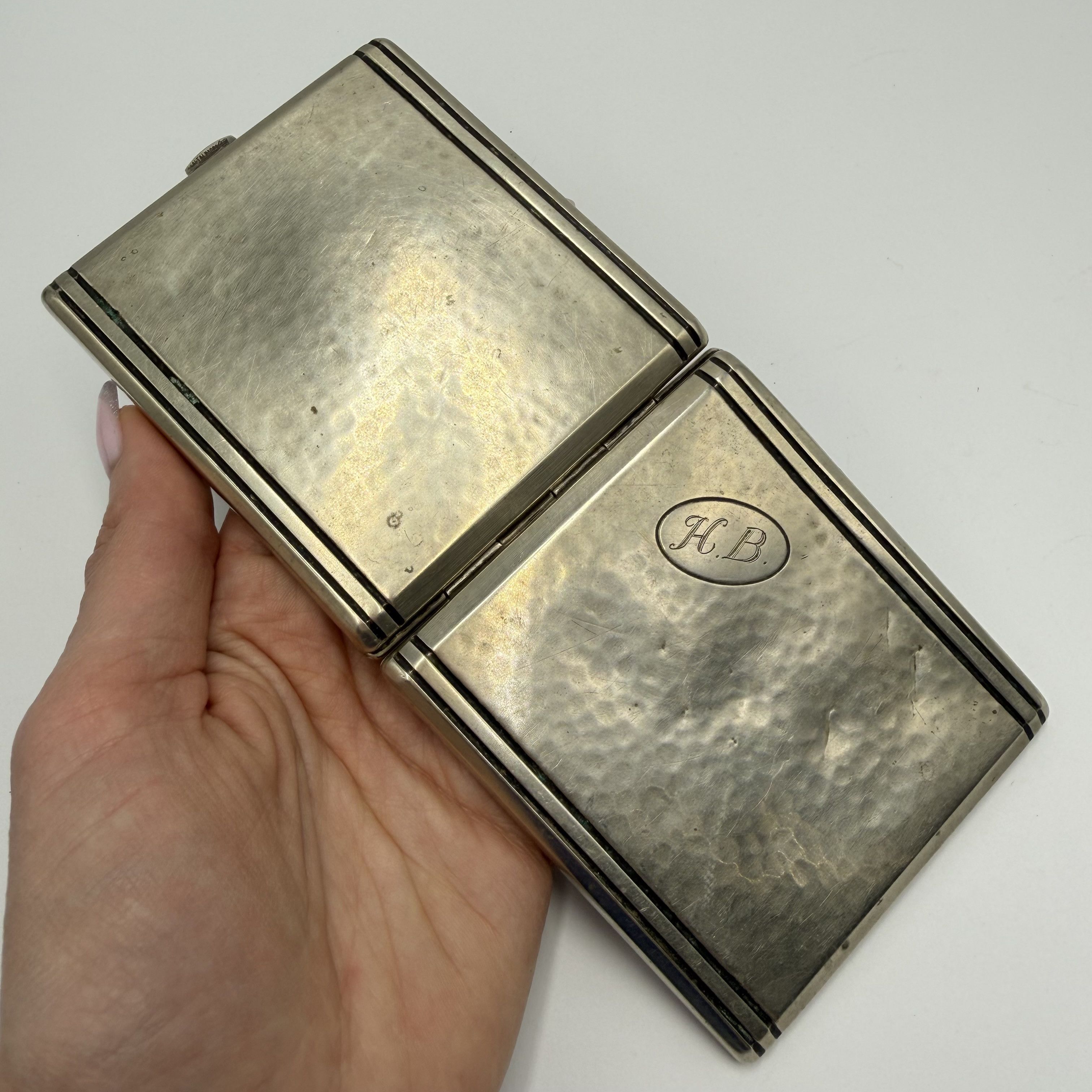 Vintage Antique German Alpacca Cigarette Case Engraved 1934 Size ONE SIZE - 6 Thumbnail