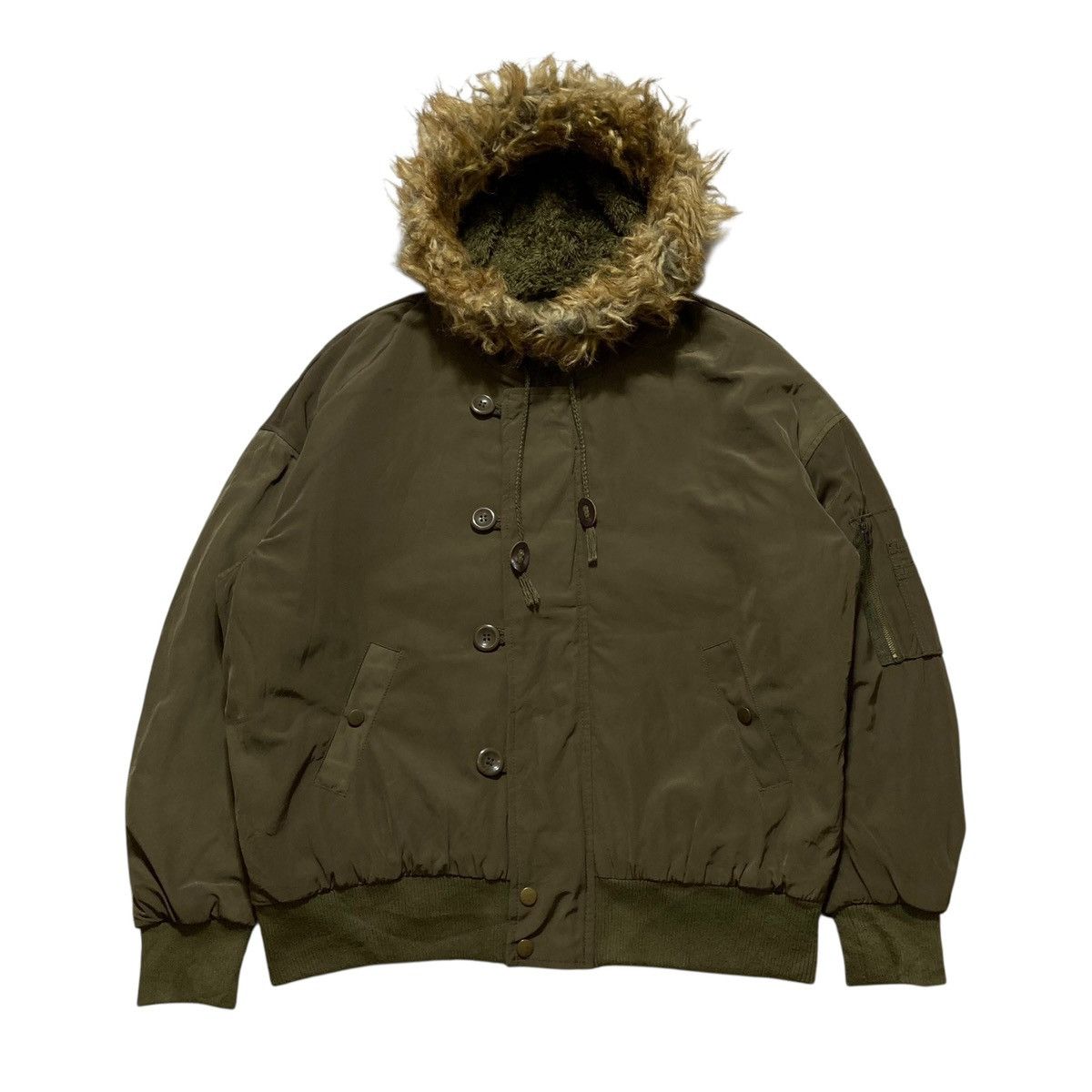 Le Grande Bleu (L.G.B.) UNKNOWN - Fur Bomber OG Boxy Jacket Vkei Japanese Size US XL / EU 56 / 4 - 1 Thumbnail