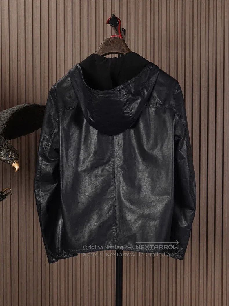 Hermes Hermes Navy Blue Hooded Leather Jacket Size US S / EU 44-46 / 1 - 3 Thumbnail