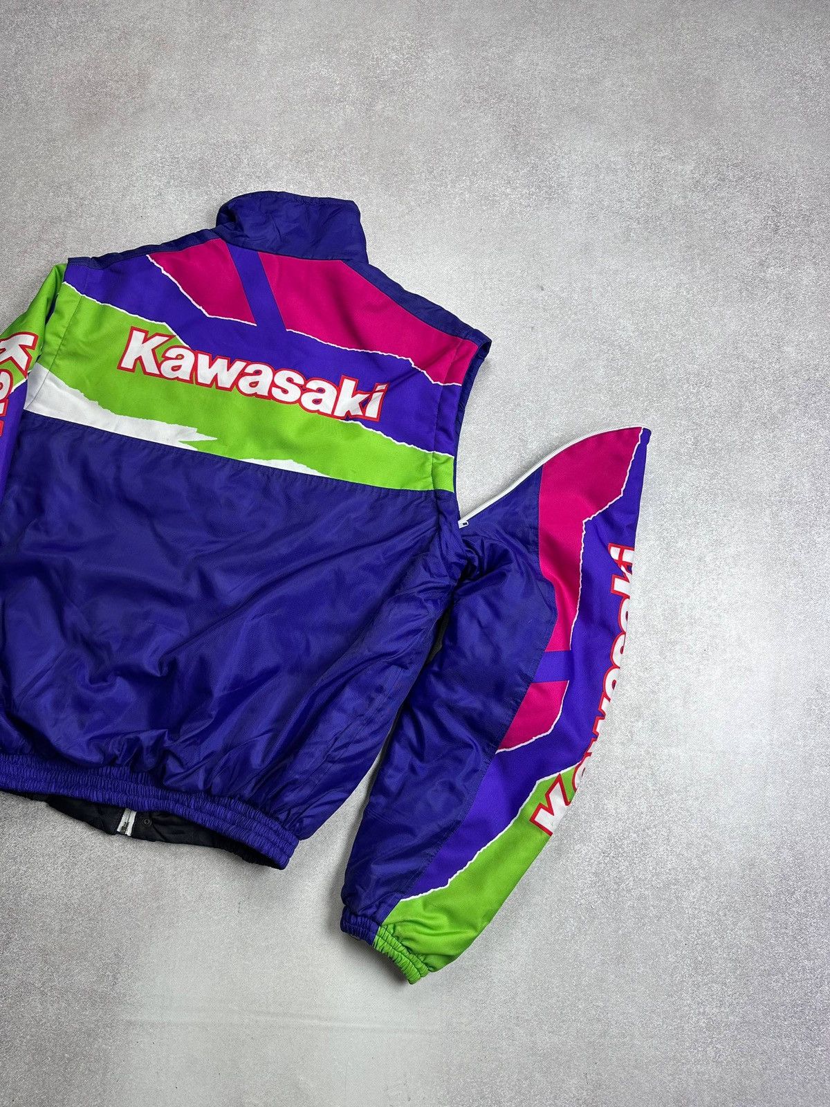 Japanese Brand Vintage 90s Kawasaki Modular Moto Big Logo Racing Jacket XL Size US XL / EU 56 / 4 - 6 Thumbnail