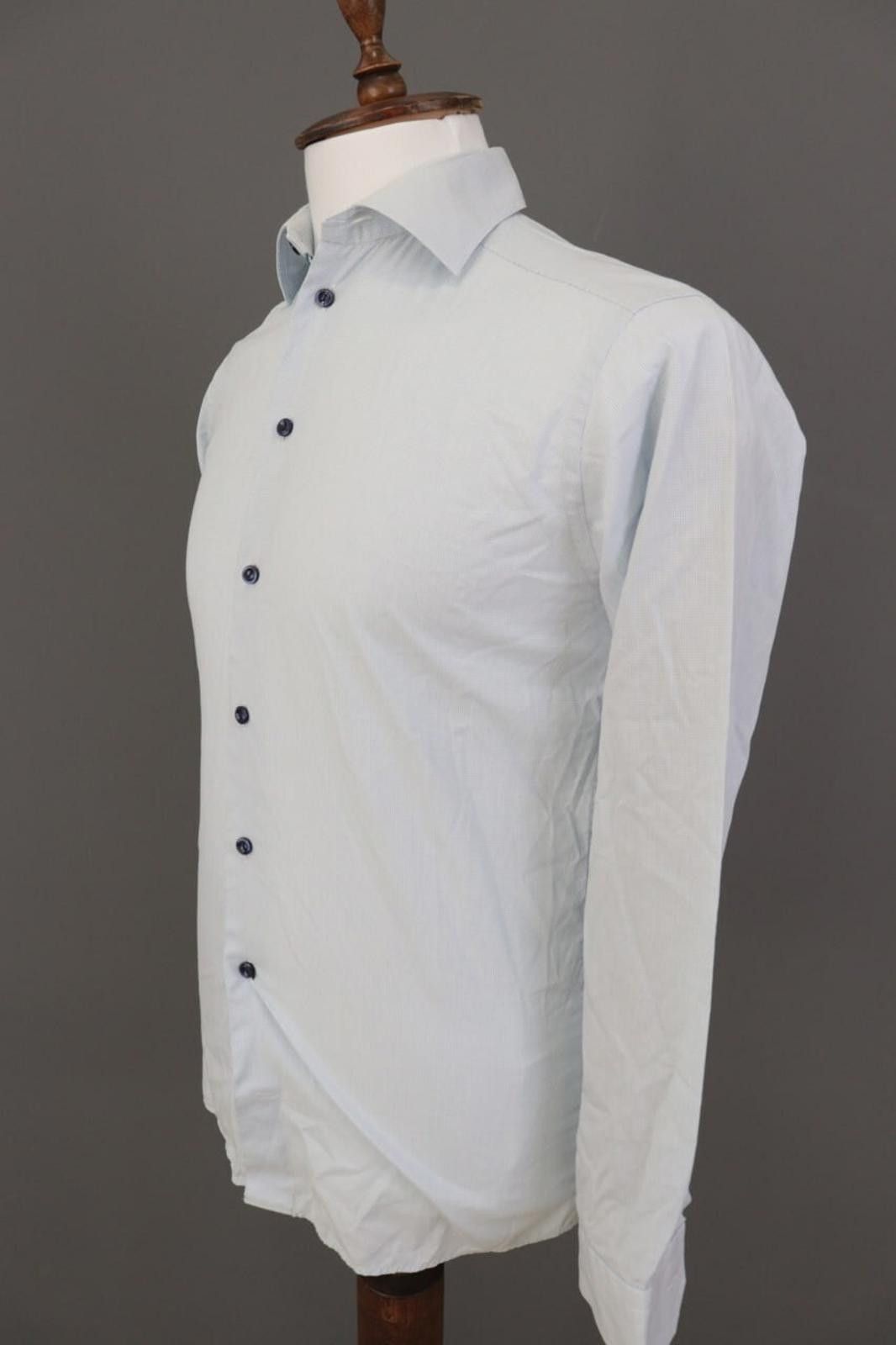 Eton Eton Slim Fit Blue Printed Button Down Shirt Size 38 / 15 Size US M / EU 48-50 / 2 - 5 Thumbnail