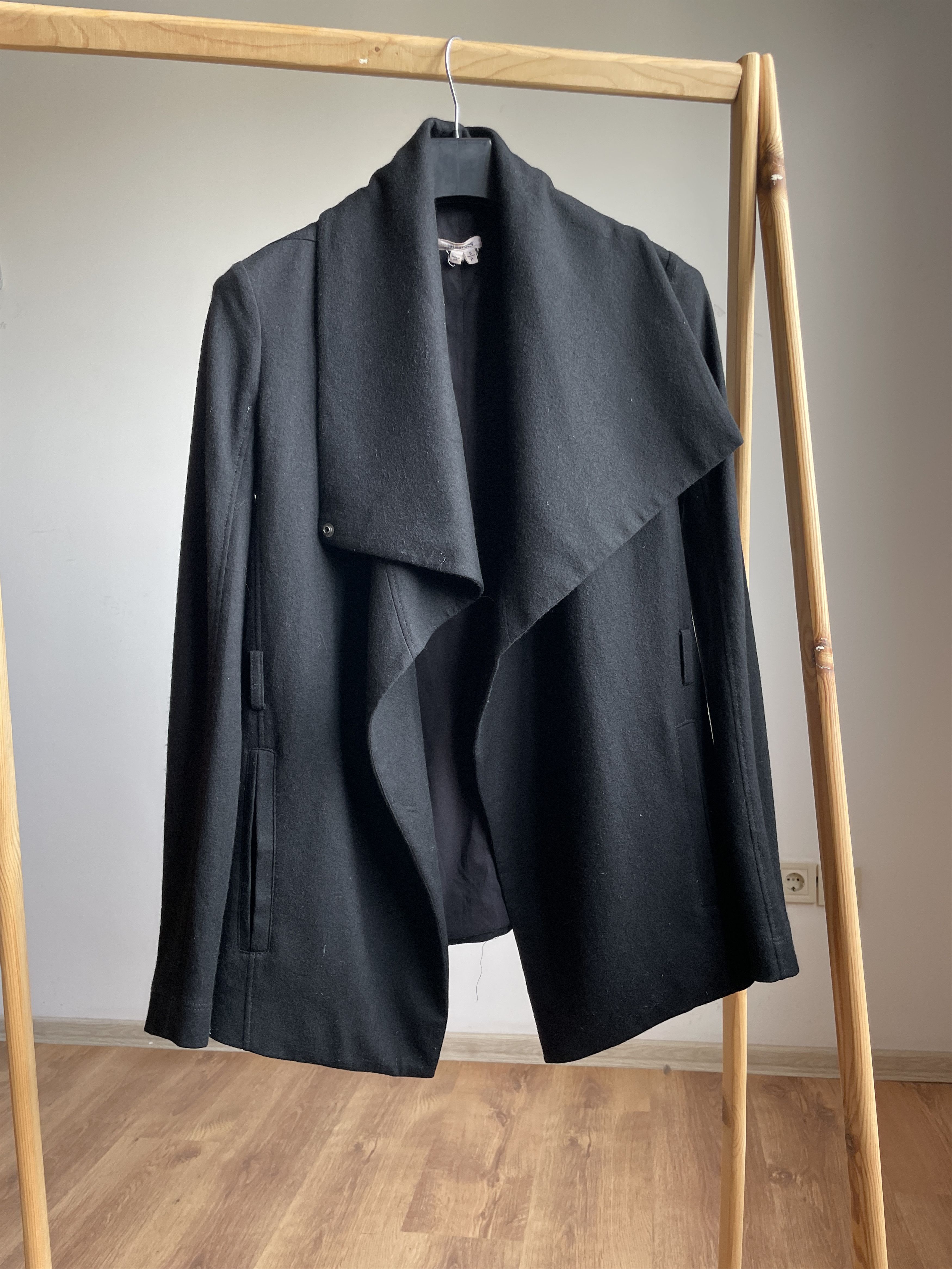 Helmut Lang Womens Sonar Overlap Wool Coat Size S