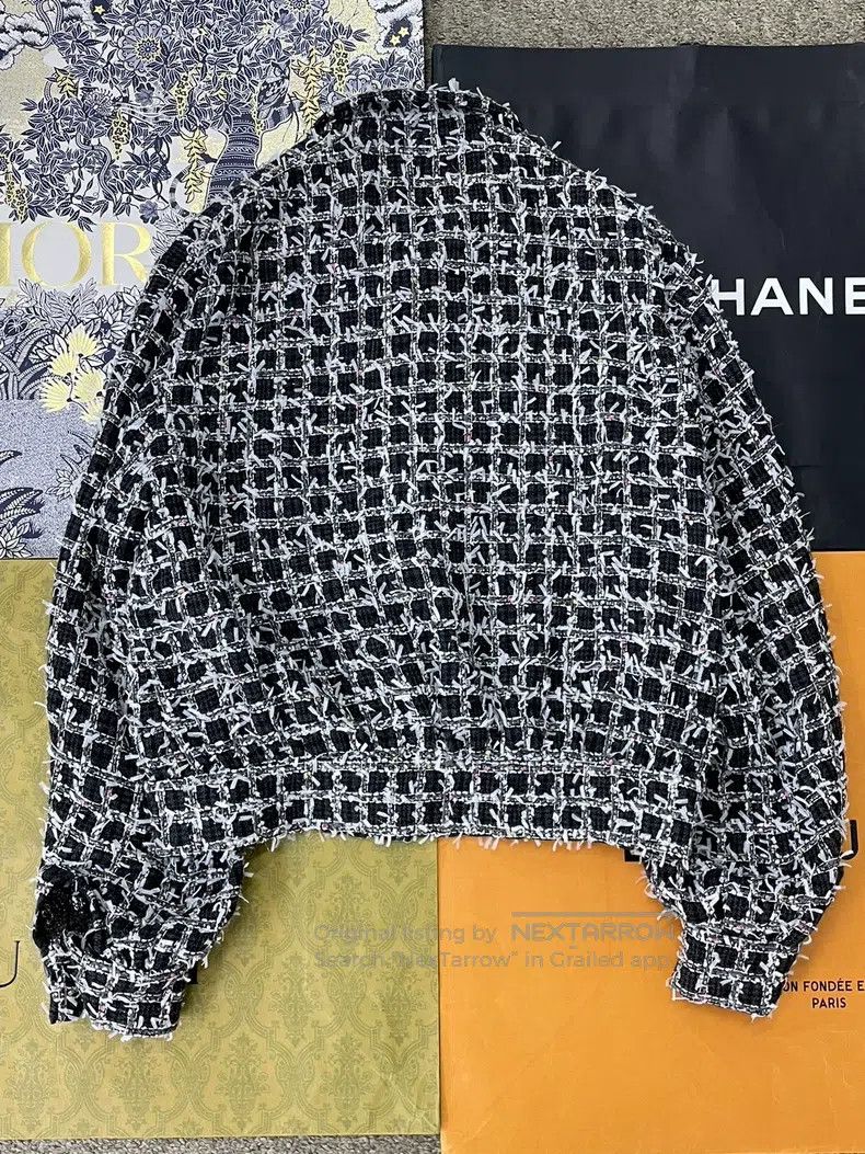 Chanel Chanel 23A Grey Tweed Knitted Coat Size XS / US 0-2 / IT 36-38 - 3 Thumbnail