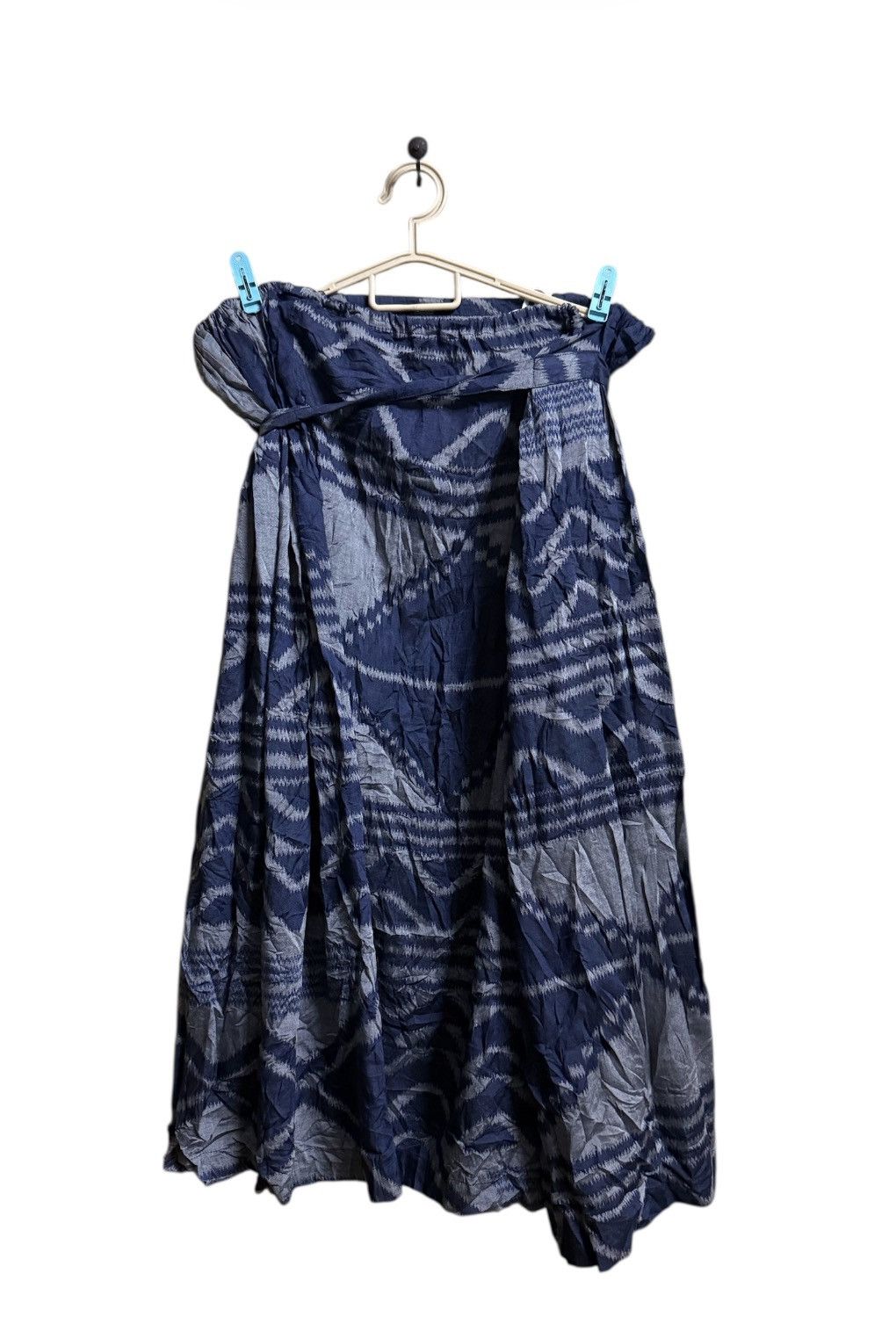 Comme des Garcons Comme Des Garcons Printed Pleated Skirt Rayon Blue Size 22" - 2 Thumbnail