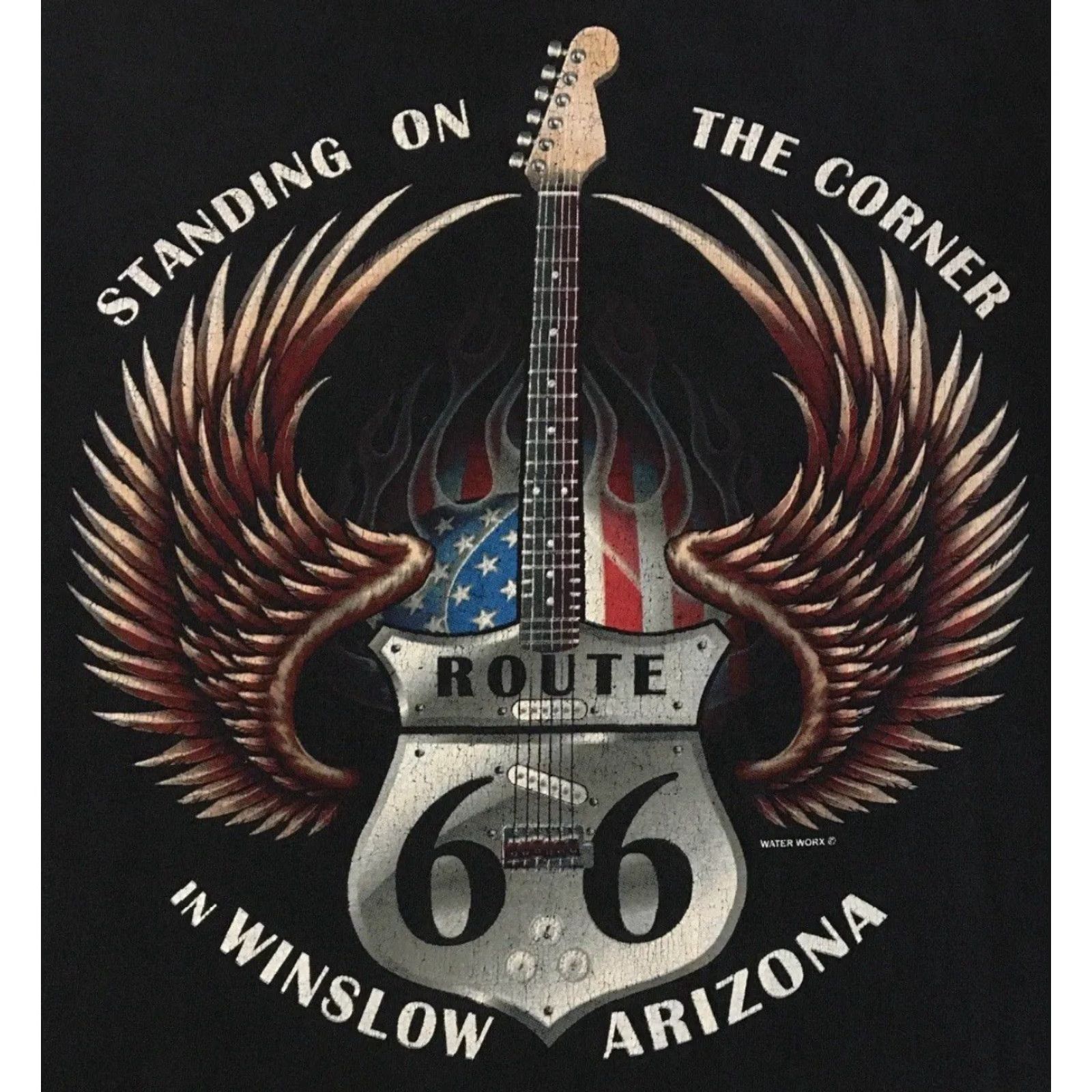 Vintage VINTAGE RT 66 Highway Faded Distress Guitar shirt XL Harley Davidson graphic Tee Men Black Cotton 90s Grunge Motorcycle USA Retro Rockabilly Size US XL / EU 56 / 4 - 3 Thumbnail