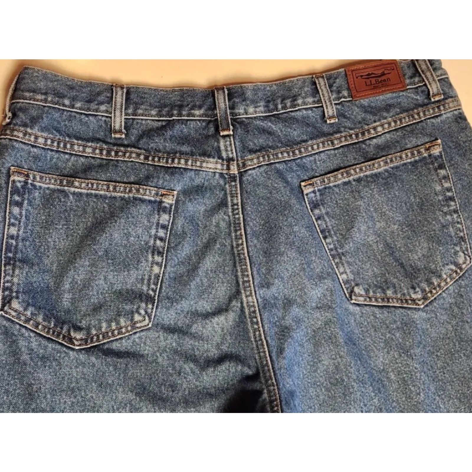 Vintage VINTAGE L.L. BEAN Jeans Men’s 40x30 Lined Plaid Denim 5-Pocket Straight Blue Natural Fit Sizes 40 Mens Size US 40 / EU 56 - 7 Thumbnail