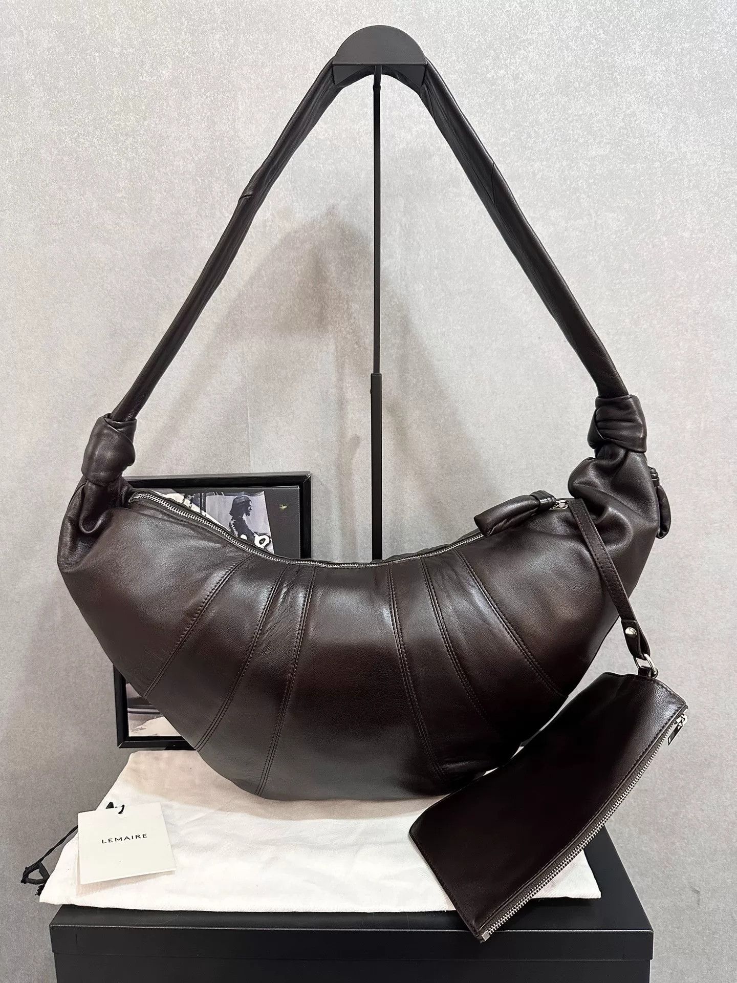 Lemaire Lemaire Large Dark Chocolate Croissant Bag Size ONE SIZE - 1 Thumbnail