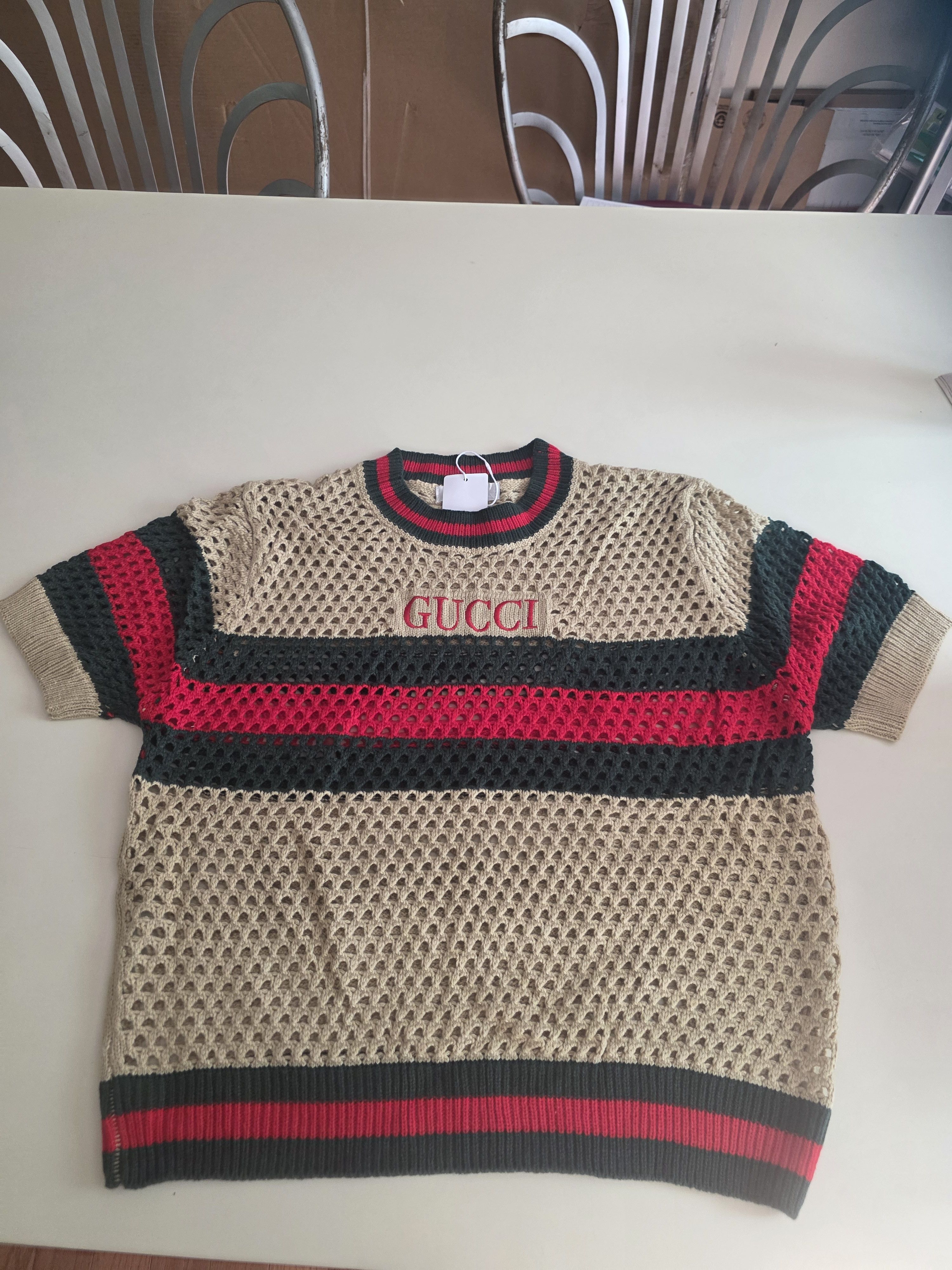 Other Vintage‑Inspired Knit Top — Beige/Green/Red knitted, size M Size M / US 6-8 / IT 42-44 - 2 Thumbnail