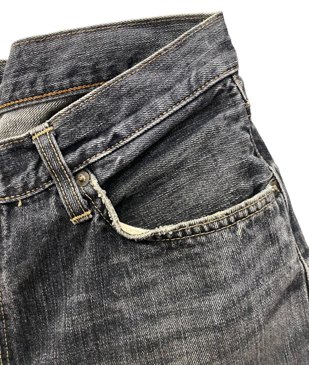 Edwin 💥BEST OFFER💥VINTAGE EDWIN 505 S SELVEGDE DISTRESSED DENIM Size US 31 - 8 Thumbnail