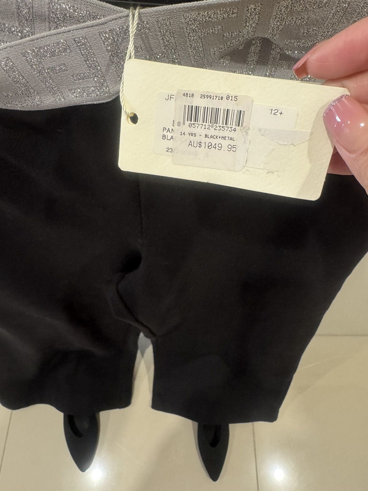 Fendi Fendi Black and Grey Logo Trouser Size Kids 12+ Size 26" / US 2 / IT 38 - 7 Thumbnail