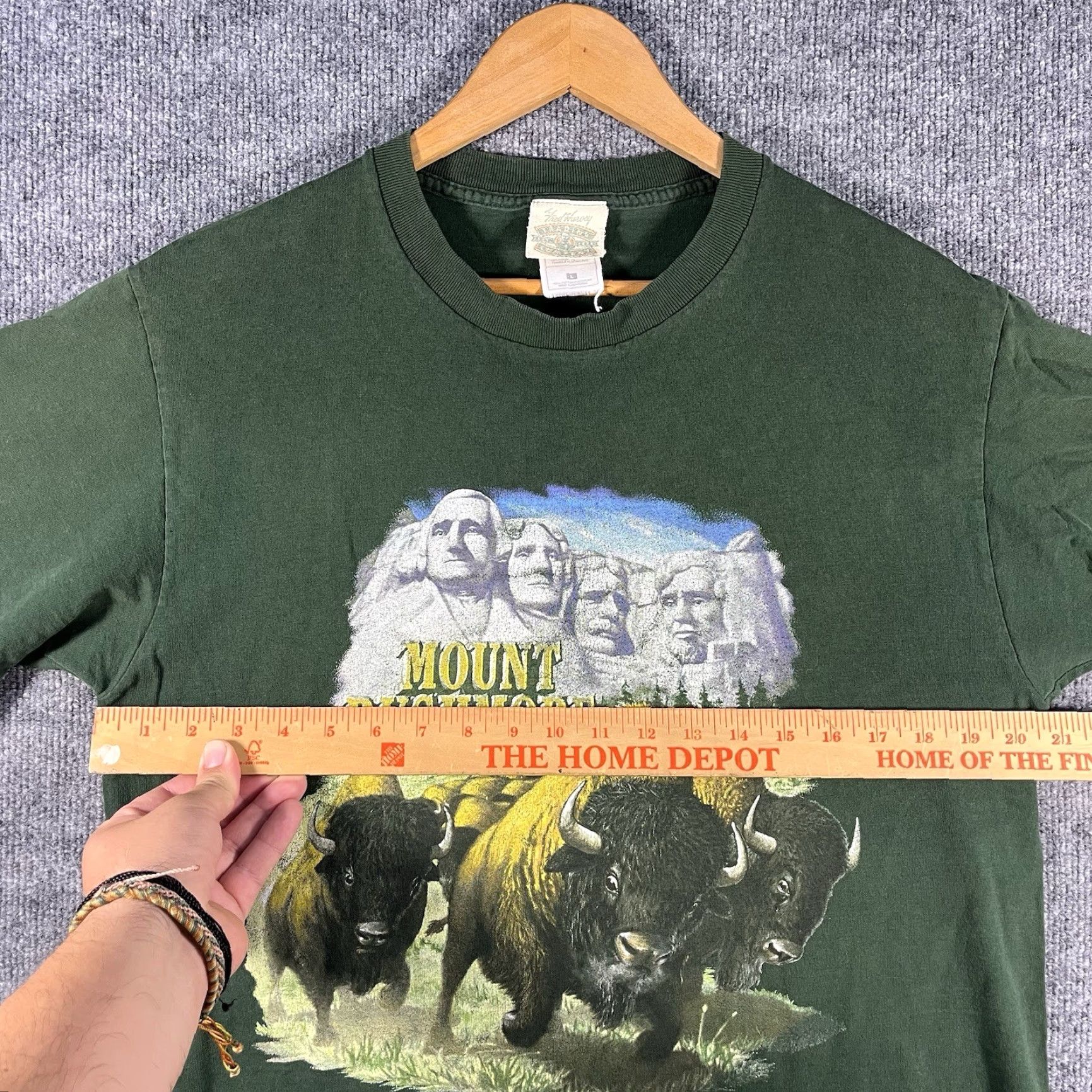 Jerzees VINTAGE Mount Rushmore South Dakota T Shirt Mens L Green USA Tourist Jerzees Size US L / EU 52-54 / 3 - 4 Thumbnail