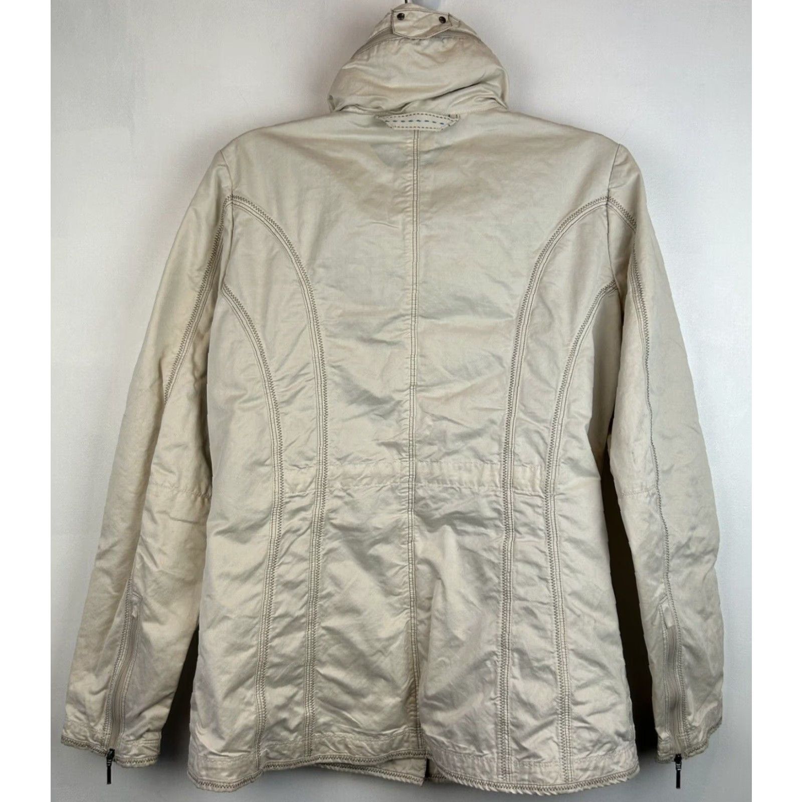 Kuhl Jacket Womens S Beige Lined Hooded Minimalist Capsule Outdoor Casual