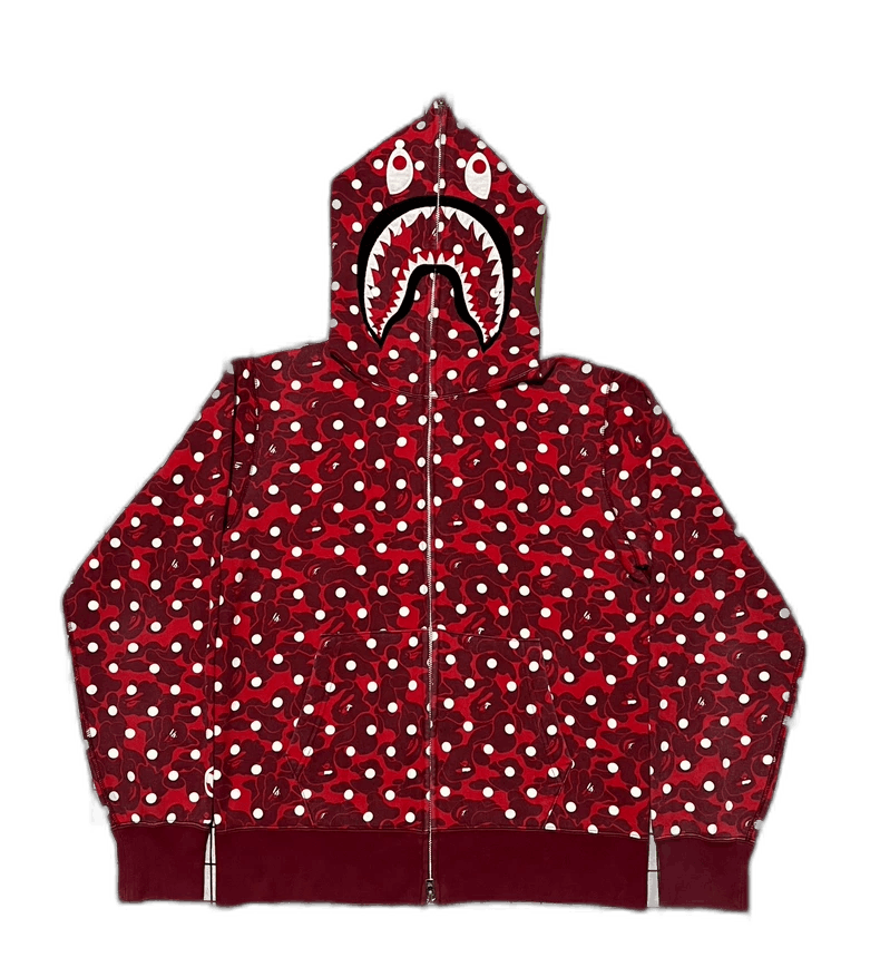 Bape Bape Red Camouflage Shark Hoodie Jacket Size US M / EU 48-50 / 2 - 1 Thumbnail