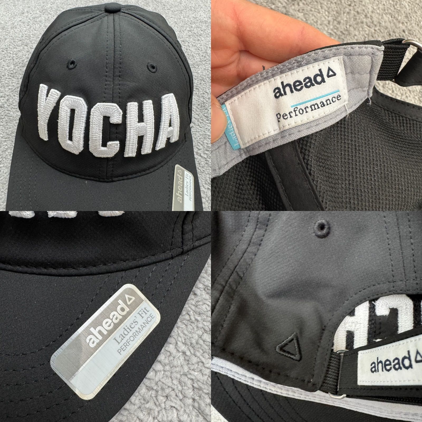 Vintage Ahead Womens Performance Running Hat Cap Adjustable Black Logo Outdoor Sports USA Size ONE SIZE - 8 Thumbnail