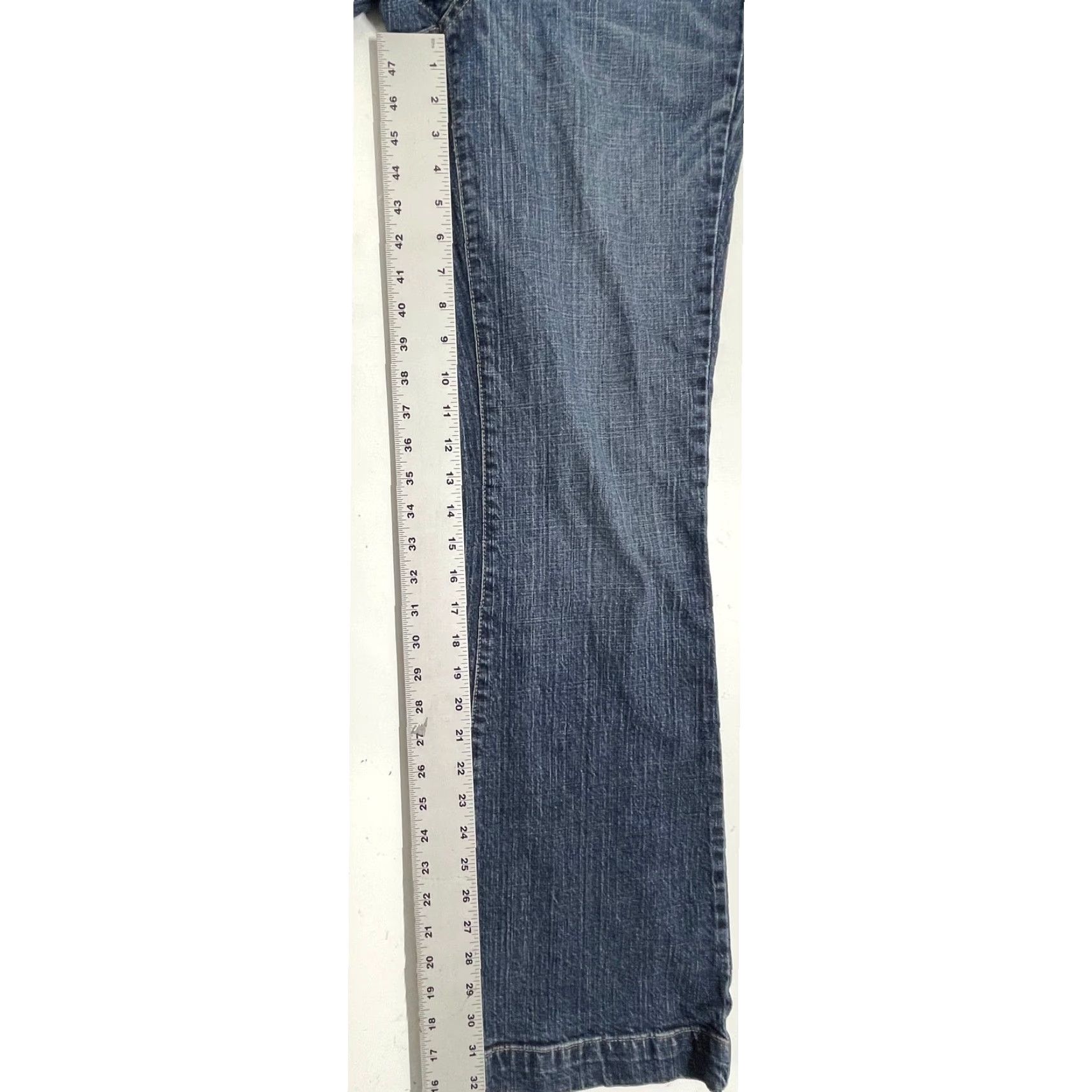 Faded Glory VINTAGE Y2K Faded Glory Jeans Denim Flare 12 Tall Dark Wash Blue Cotton Blend Stretch Size 34" / US 12 / IT 48 - 6 Thumbnail
