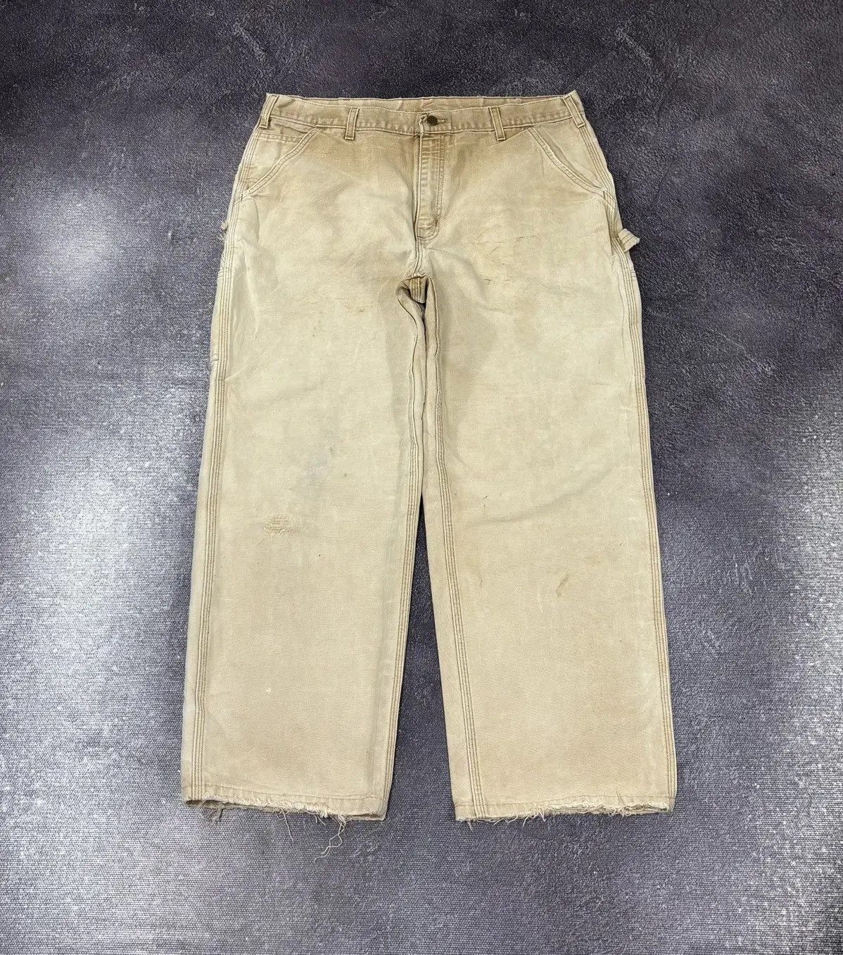 Carhartt × Vintage Vintage 90s Carhartt American Faded Hype Skate Baggy Pants Size US 38 / EU 54 - 2 Thumbnail