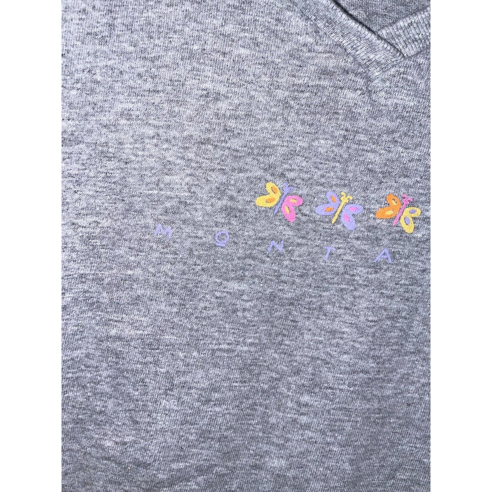Vintage Womens Butterfly Shirt Top Tee Gray Montana Trio 90s Medium Size M / US 6-8 / IT 42-44 - 3 Thumbnail