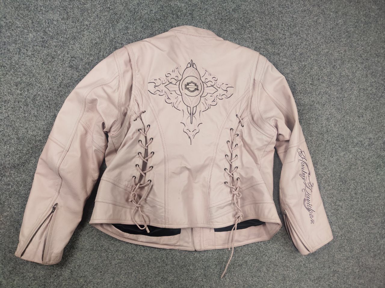 Harley Davidson Harley Davidson Leather Zip Jacket Pink Wings Vintage Y2K Size XXL / US 16-18 / IT 52-54 - 9 Thumbnail