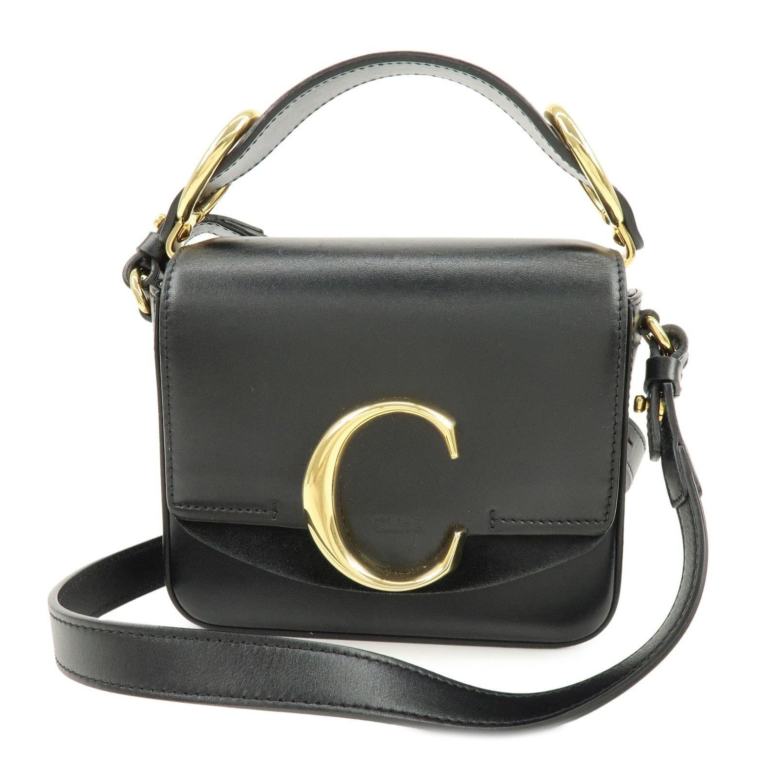 Chloe Chloe C Mini Leather Shoulder Bag Black Size ONE SIZE - 1 Thumbnail