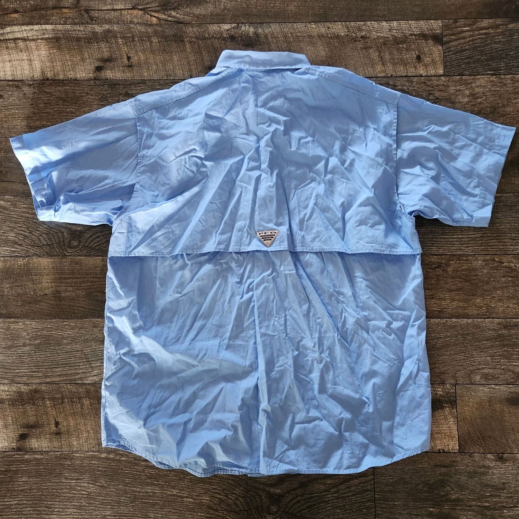 Vintage Columbia Shirt Mens Large PFG Omni-Shade Blue Performance Fishing Vented Pockets Size US L / EU 52-54 / 3 - 4 Thumbnail