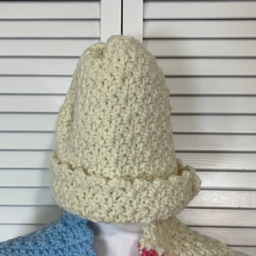 Handmade NWT Handmade Crocheted Multicolor Adult Beanie Scarf 62” Size ONE SIZE - 3 Thumbnail