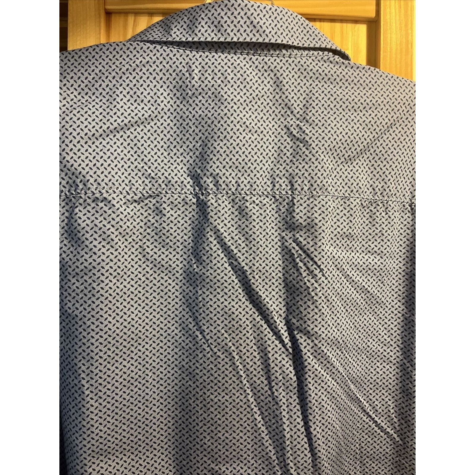 Perry Ellis Perry Ellis Men’s XXL Blue Geometric LS Button Cotton Shirt Size US XXL / EU 58 / 5 - 16 Thumbnail
