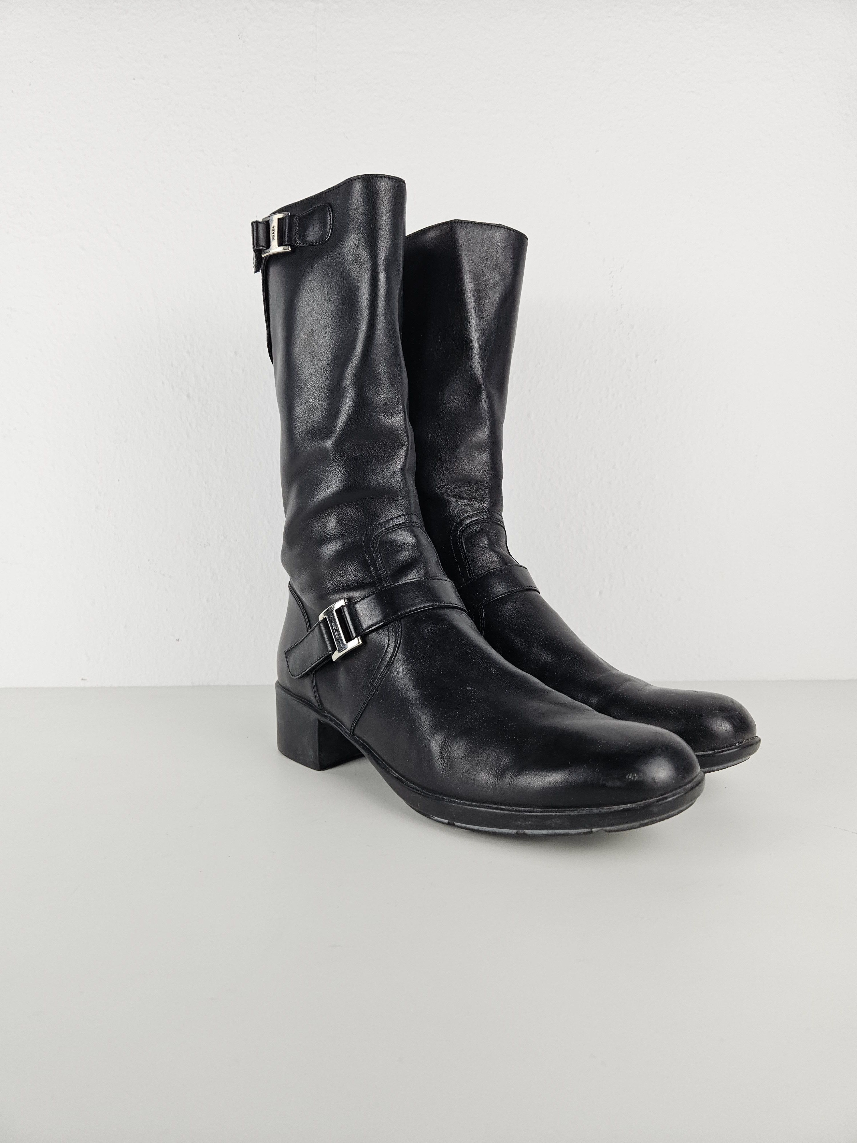 Prada Archive Prada leather buckled riding boots Size US 9 / IT 39 - 4 Thumbnail