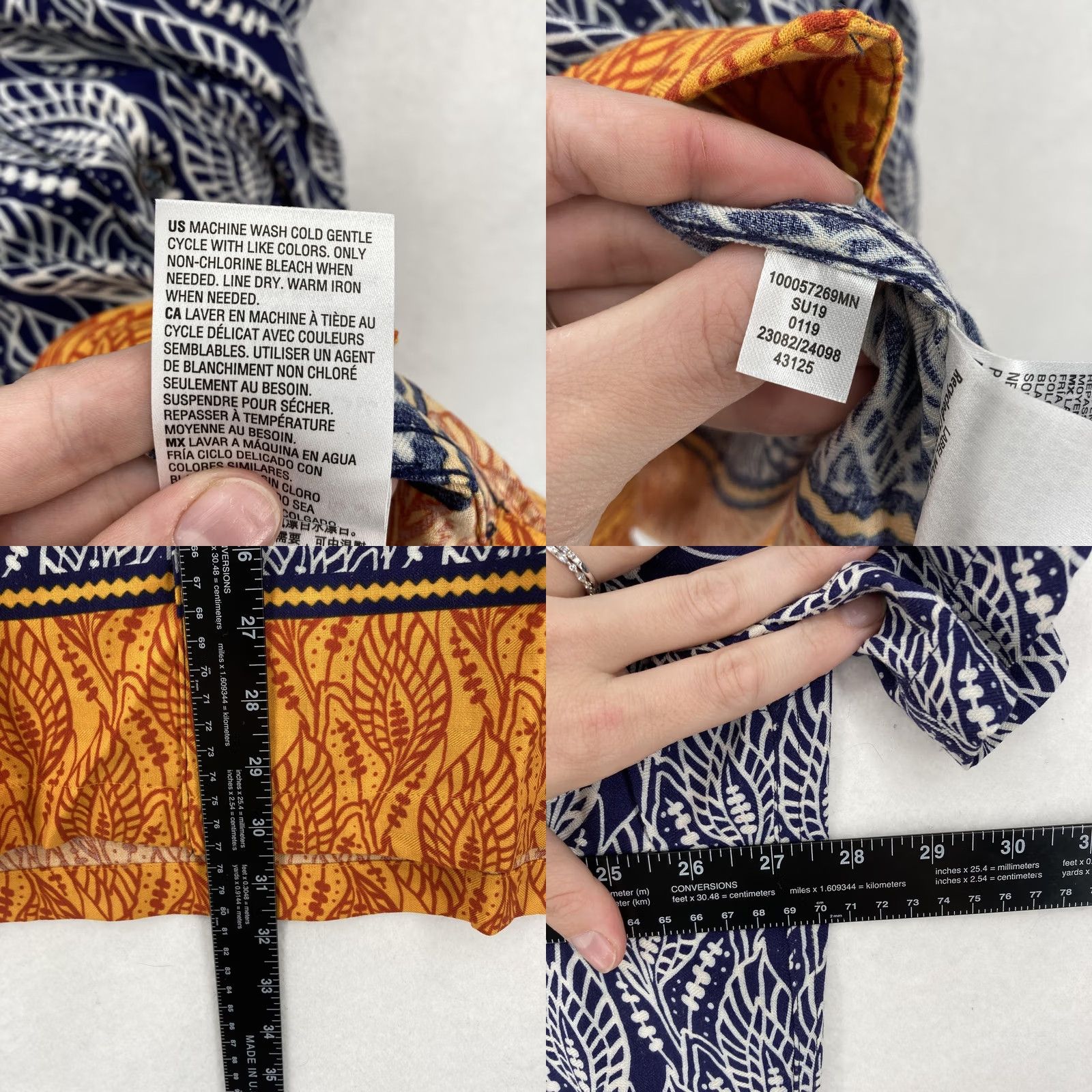 Tasso Elba Tasso Elba Island Shirt Mens 2XL Navy Silk Blend Tropical Leaf Hawaiian Aloha Shirt Size US XXL / EU 58 / 5 - 8 Thumbnail
